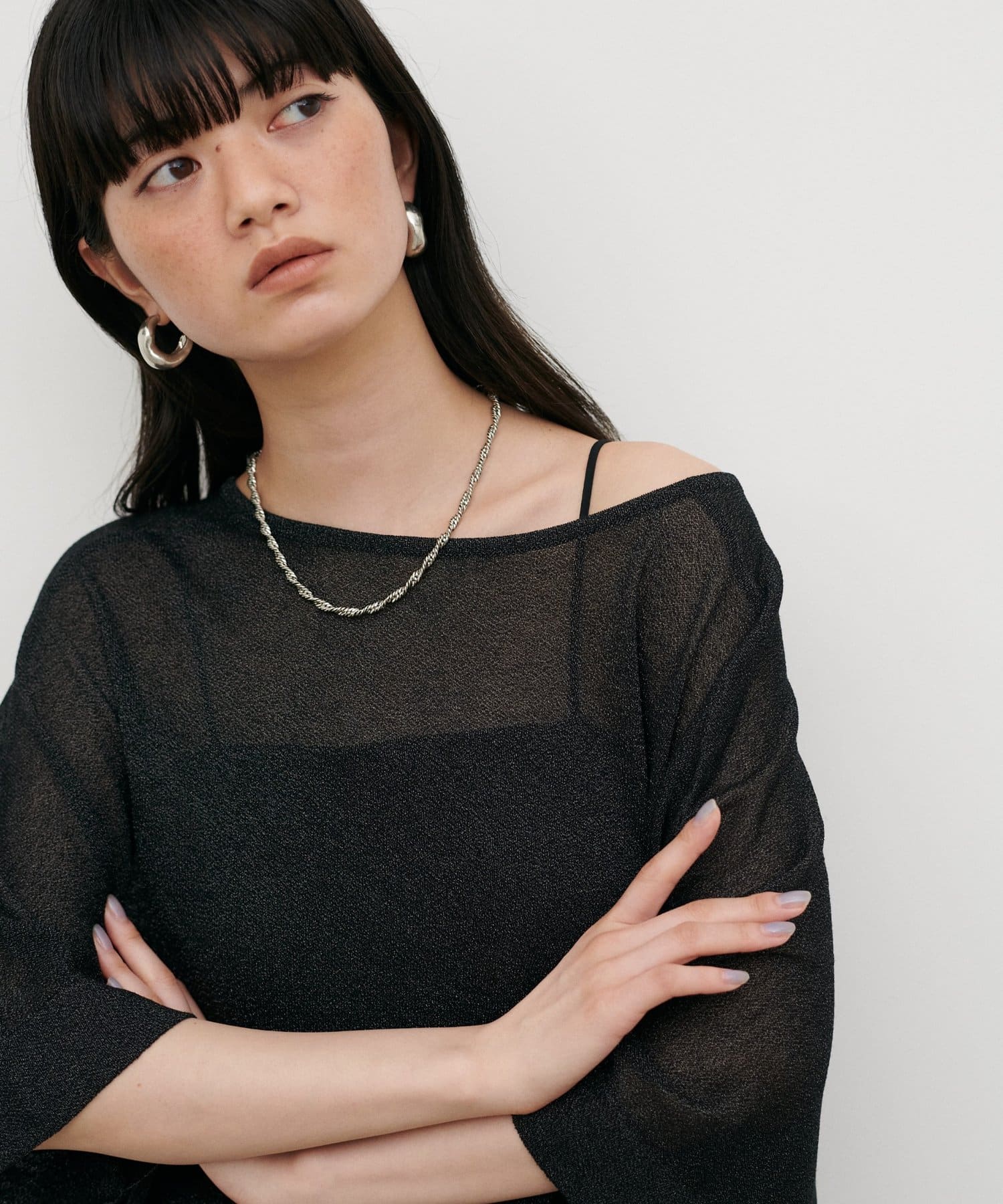 LARUTA(ラルータ) シアーボートネックニットプルオーバー