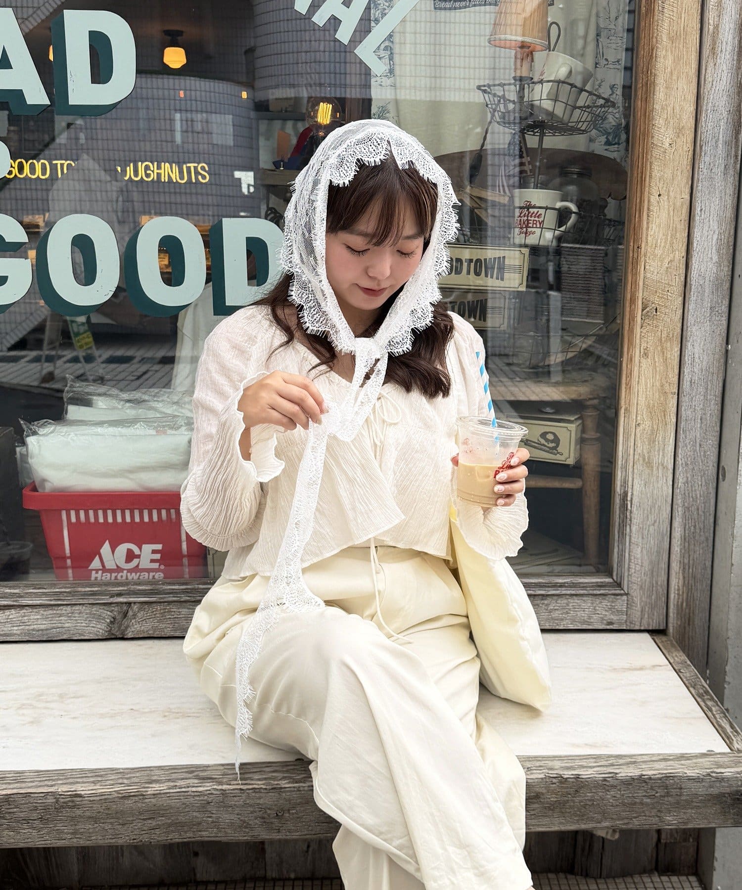 Lattice(ラティス) 【morimayuセレクト】【WEB限定】レーススカーフ