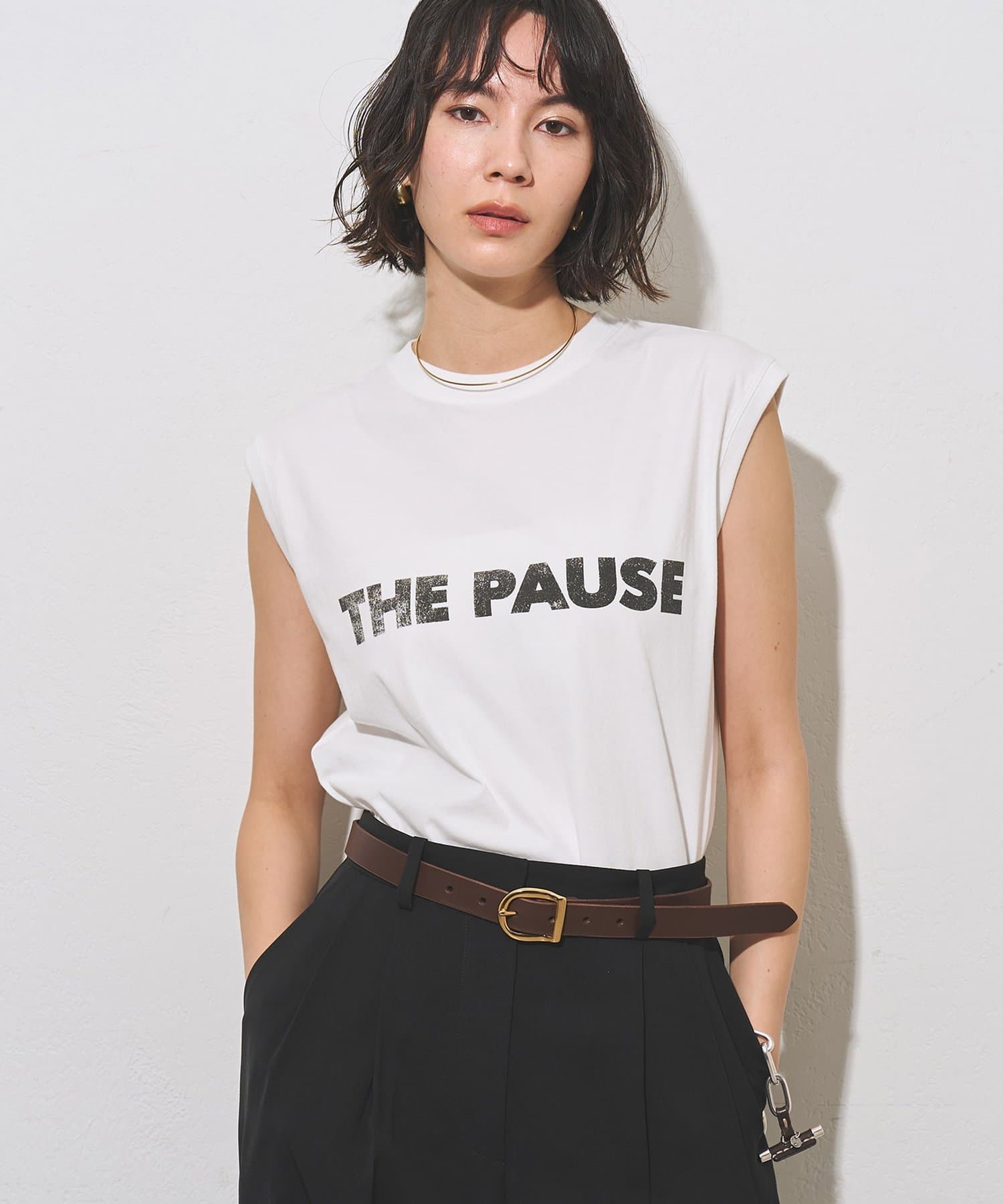 Whim Gazette(ウィム ガゼット) 【THE PAUSE】THE PAUSE ノースリーブTEE