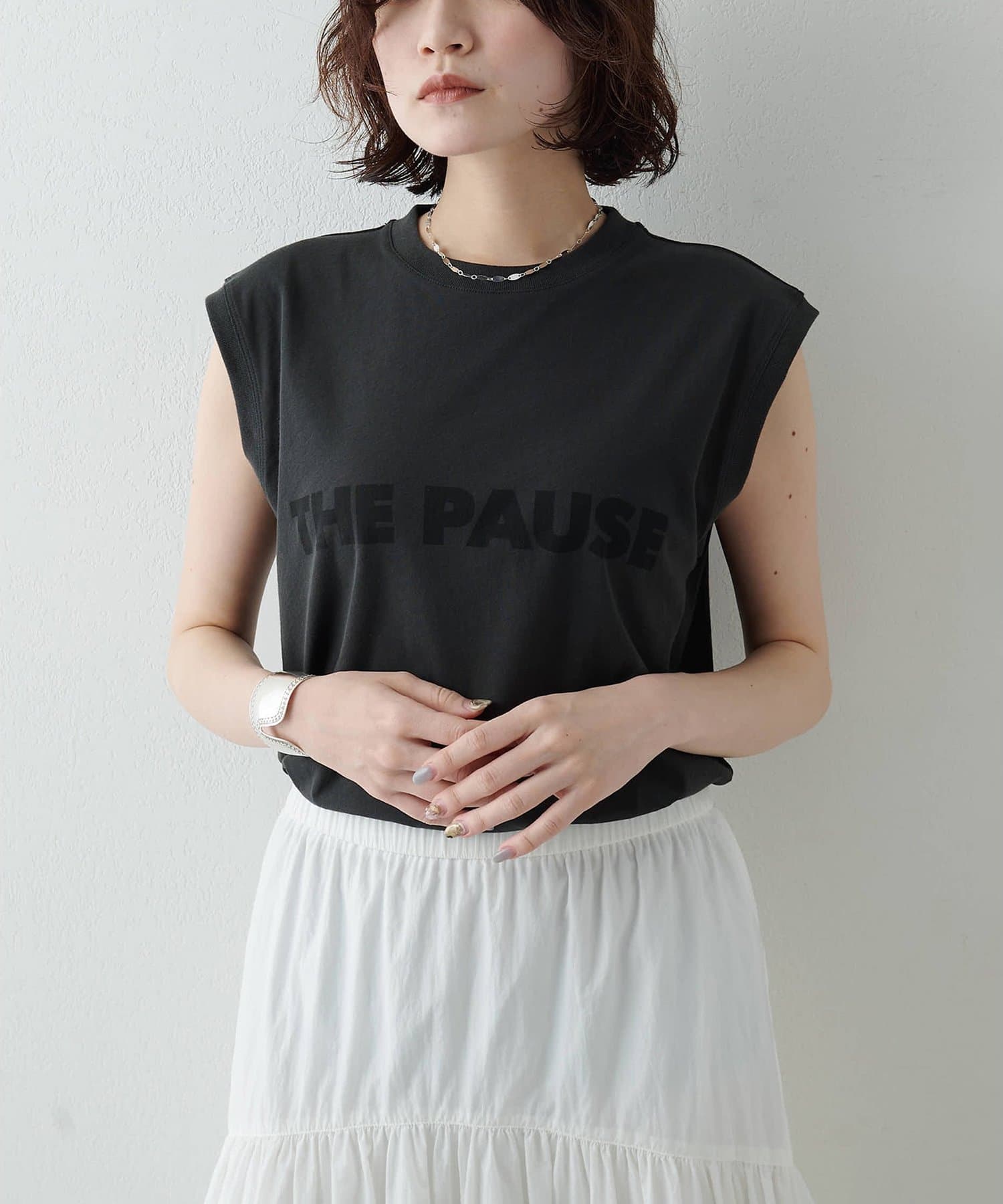 Whim Gazette(ウィム ガゼット) 【THE PAUSE】THE PAUSE ノースリーブTEE
