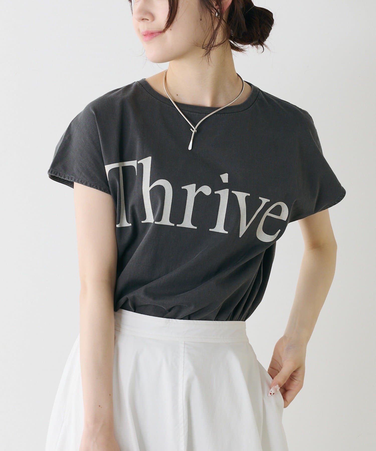 PUAL CE CIN(ピュアルセシン) オーガニックコットンフレンチスリーブThrive T
