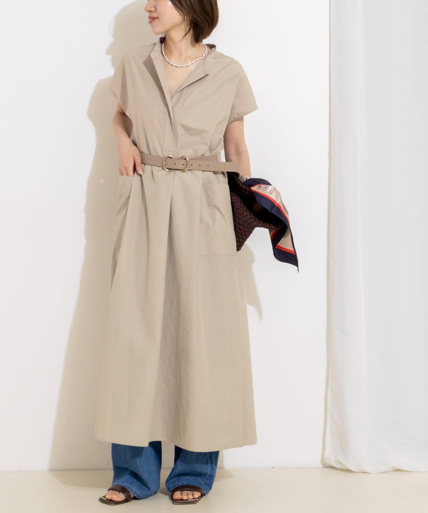 NOLLEY'S(ノーリーズ) 【WEB限定カラー】エクセルテックタンブラースタンドカラースキッパーワンピース