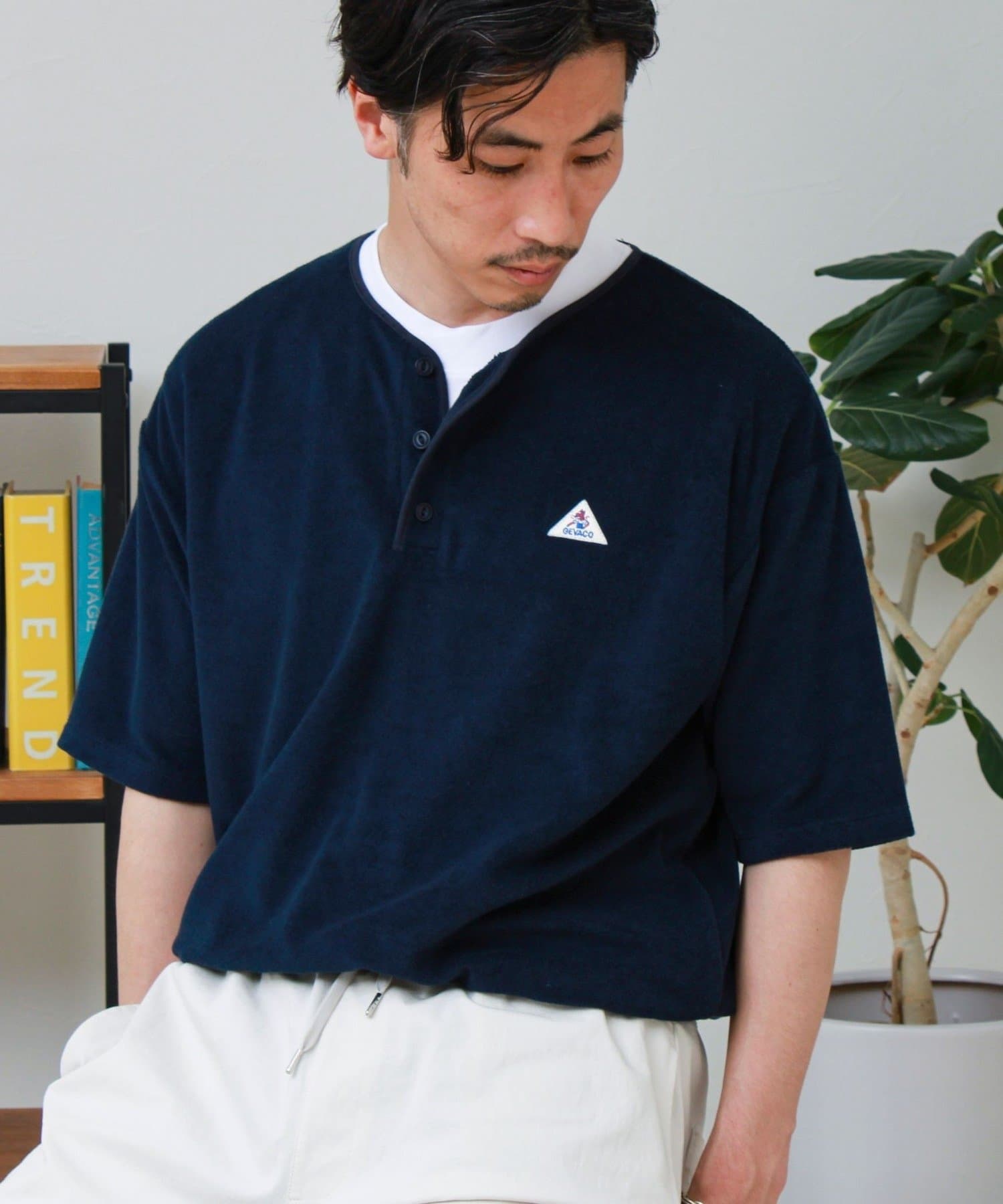 FREDY & GLOSTER(フレディ アンド グロスター) 【GEVACO/ゲバコ】パイルヘンリーネックＴシャツ