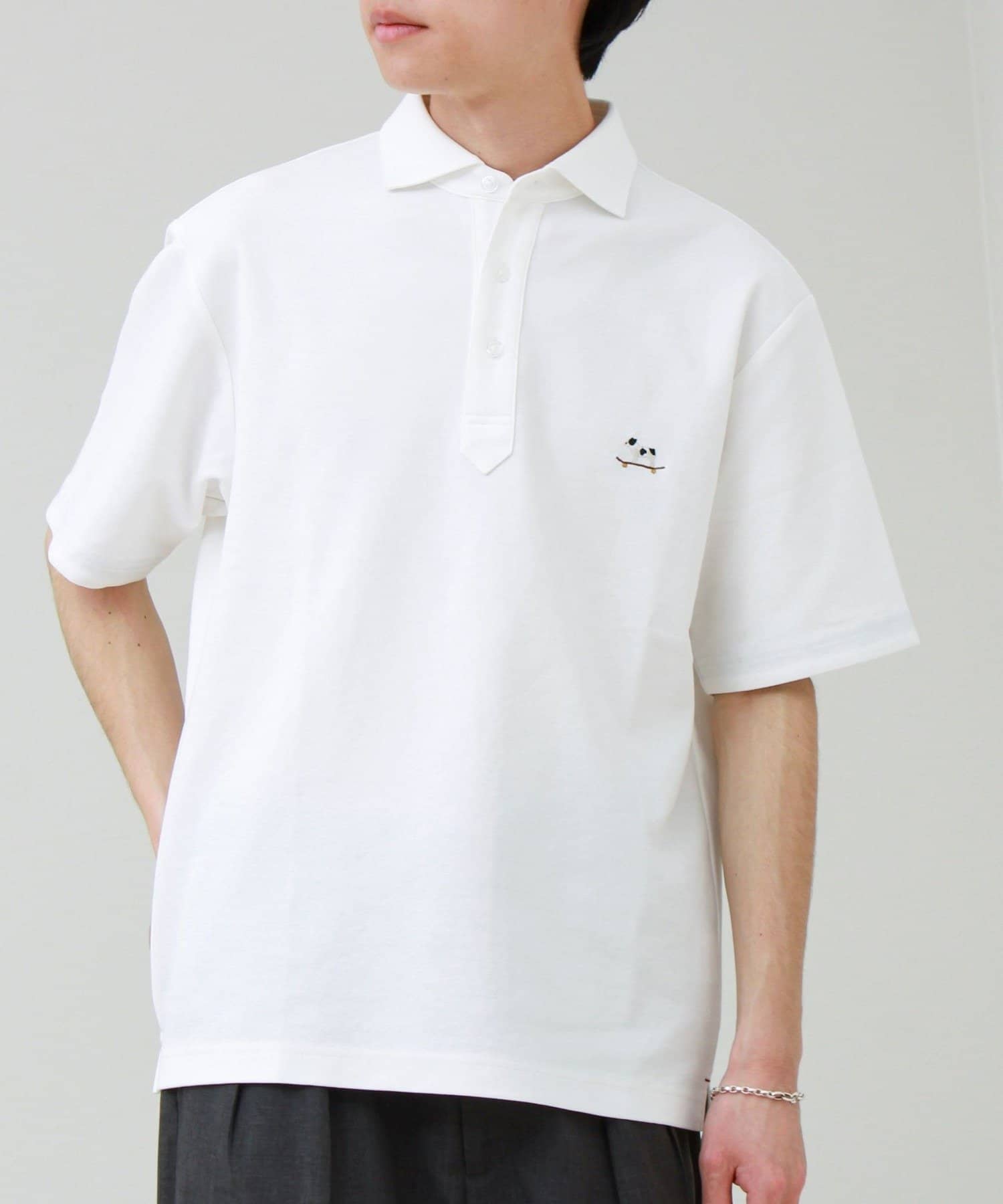 BOB 花柄刺繍 ホワイト ポロシャツ M POLO ラルフローレン ポロベアー 半袖Tシャツ ネコポス可
