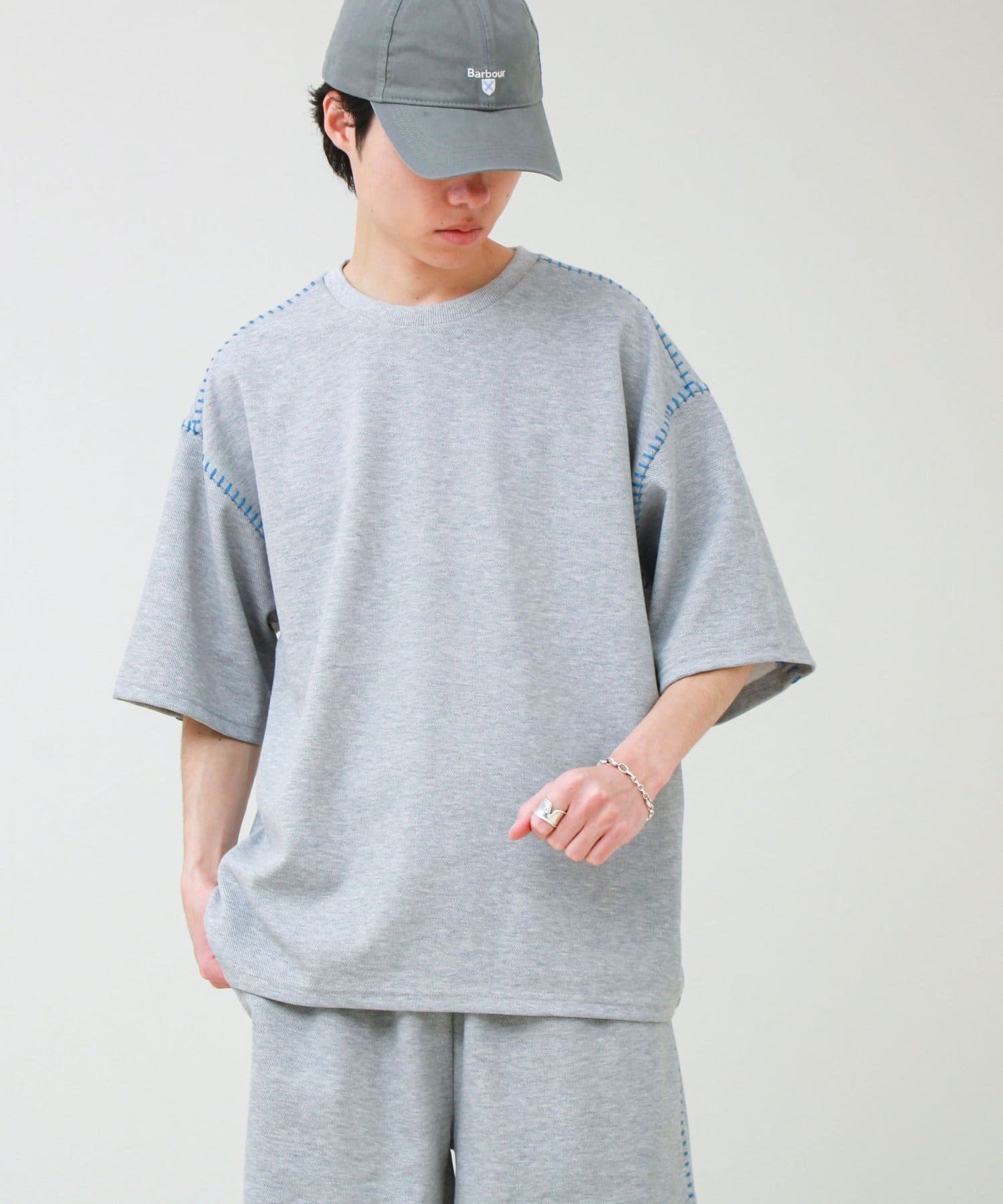 FREDY & GLOSTER(フレディ アンド グロスター) 【セットアップ対応】カルゼラダーステッチ クルーネックTシャツ