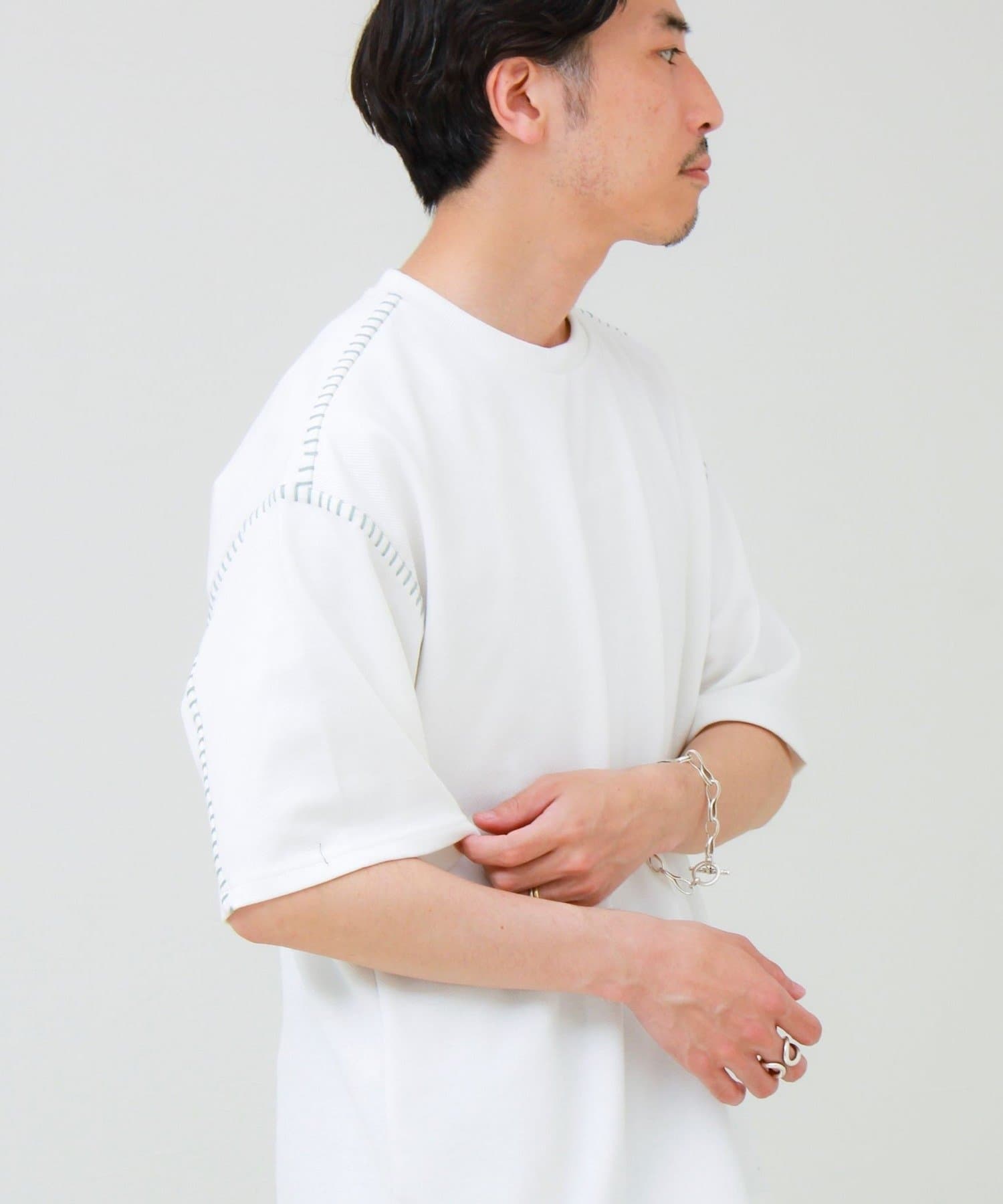 FREDY & GLOSTER(フレディ アンド グロスター) 【セットアップ対応】カルゼラダーステッチ クルーネックTシャツ