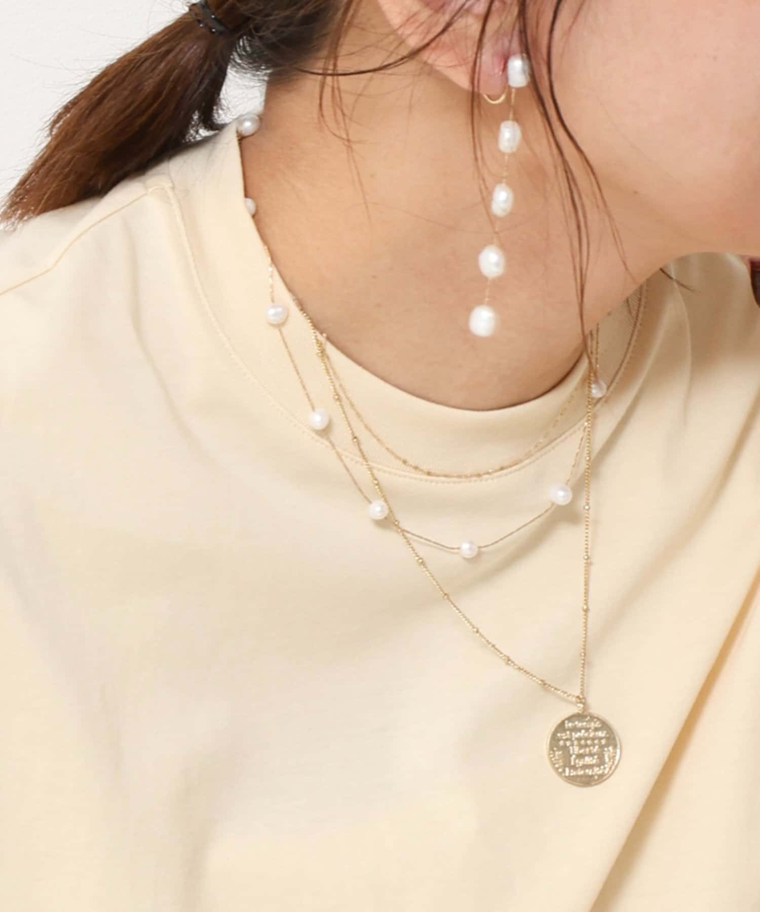 NOLLEY'S(ノーリーズ) 【松葉(yuki_nol)別注】スキップ淡水パールイヤリング