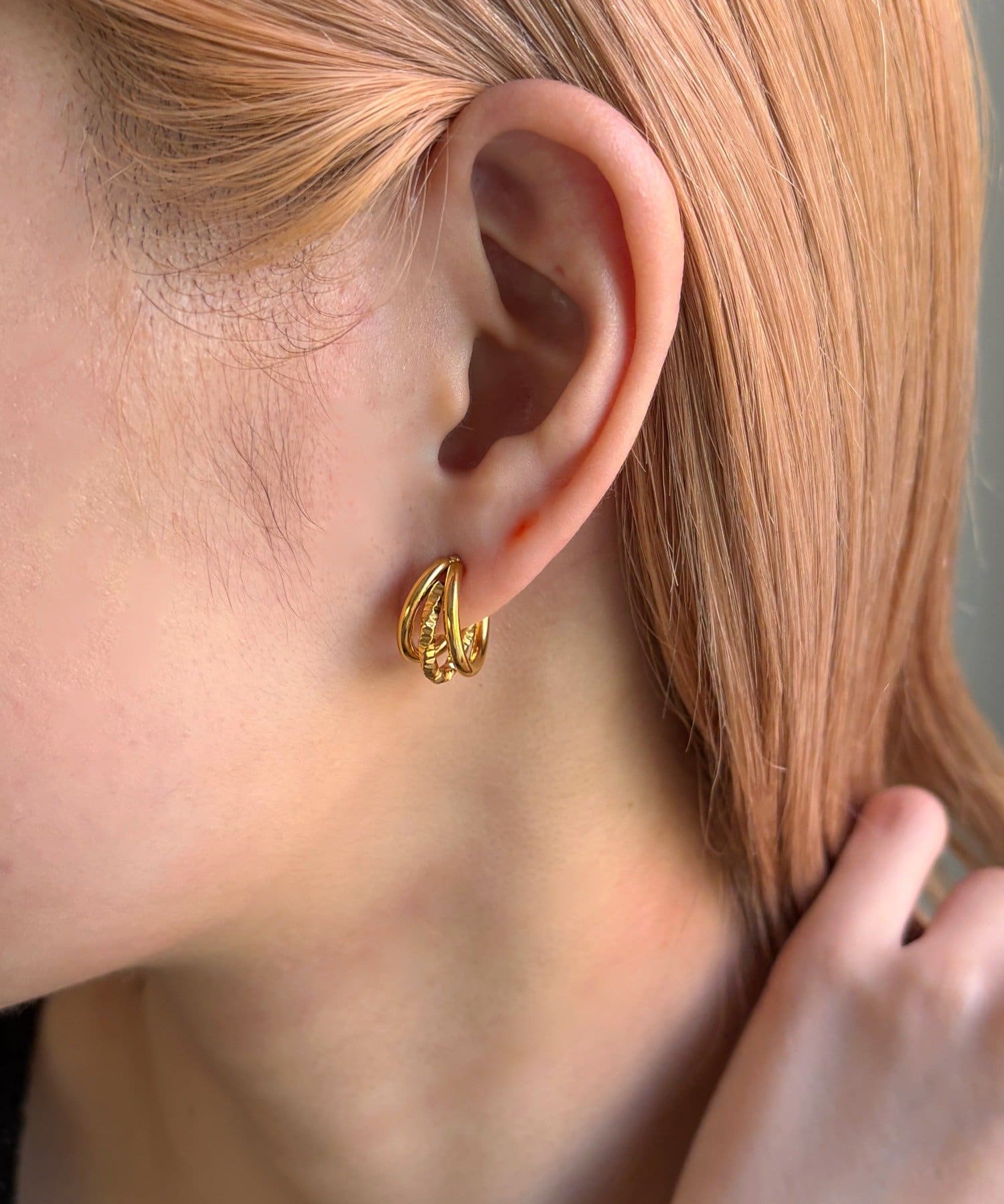 Lattice(ラティス) ＜ステンレス＞ニュアンスフープピアス