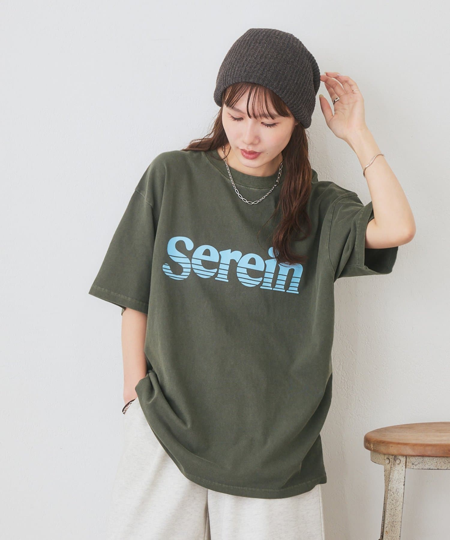 DISCOAT(ディスコート) 【Enlude】ピグメントレタリングTシャツ《ユニセックス》