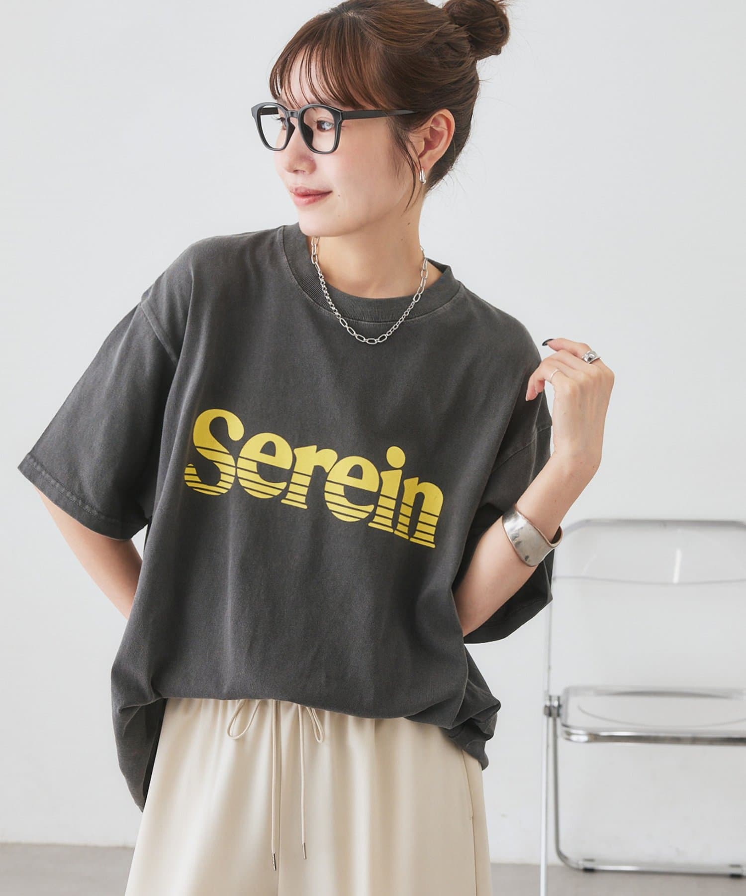DISCOAT(ディスコート) 【Enlude】ピグメントレタリングTシャツ《ユニセックス》