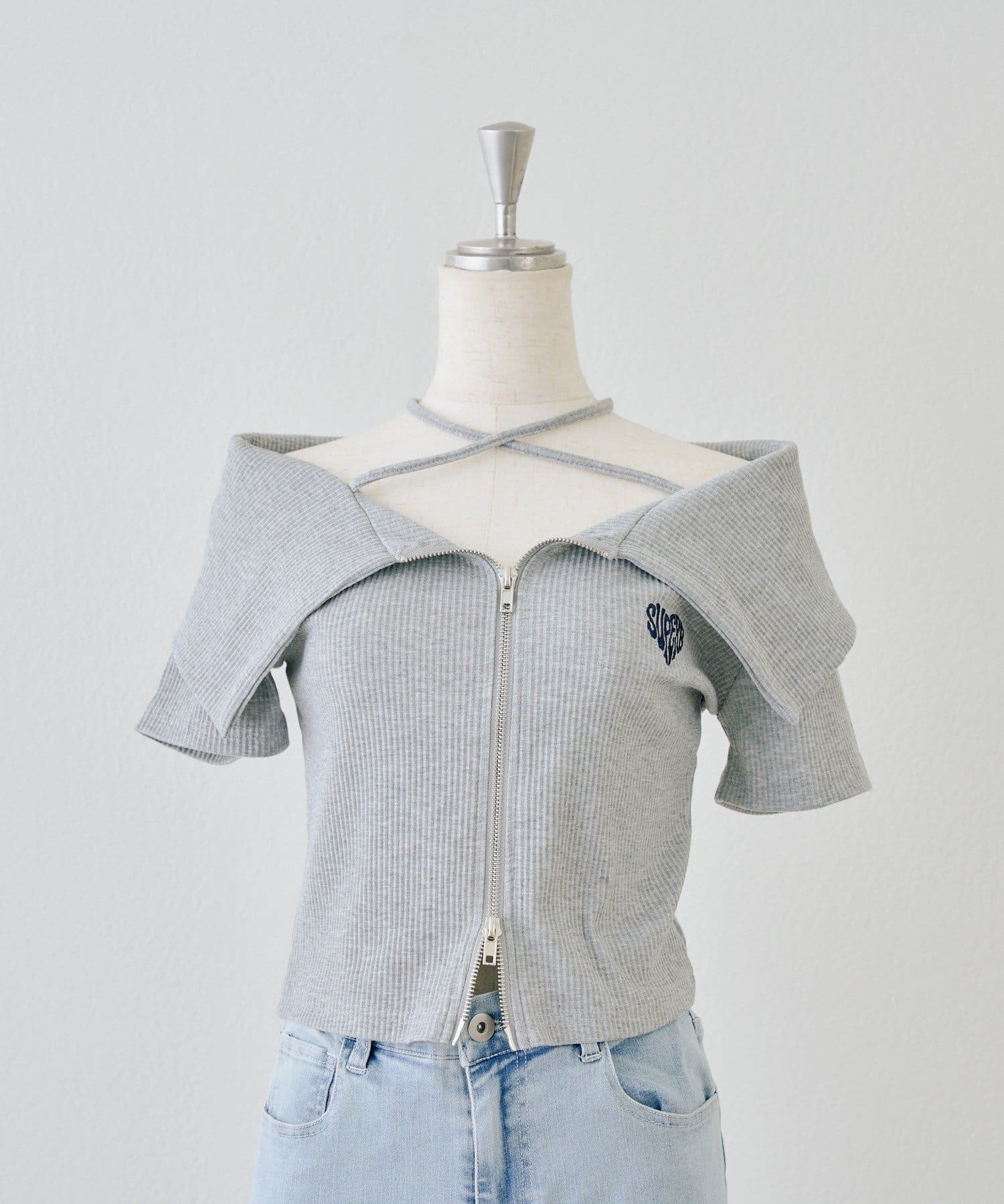 NICE CLAUP / OLIVE des OLIVE OUTLET(ナイスクラップ  / オリーブ デ オリーブ アウトレット) 【ANOTHER BRANCH】ラメテレコＷジップトップス