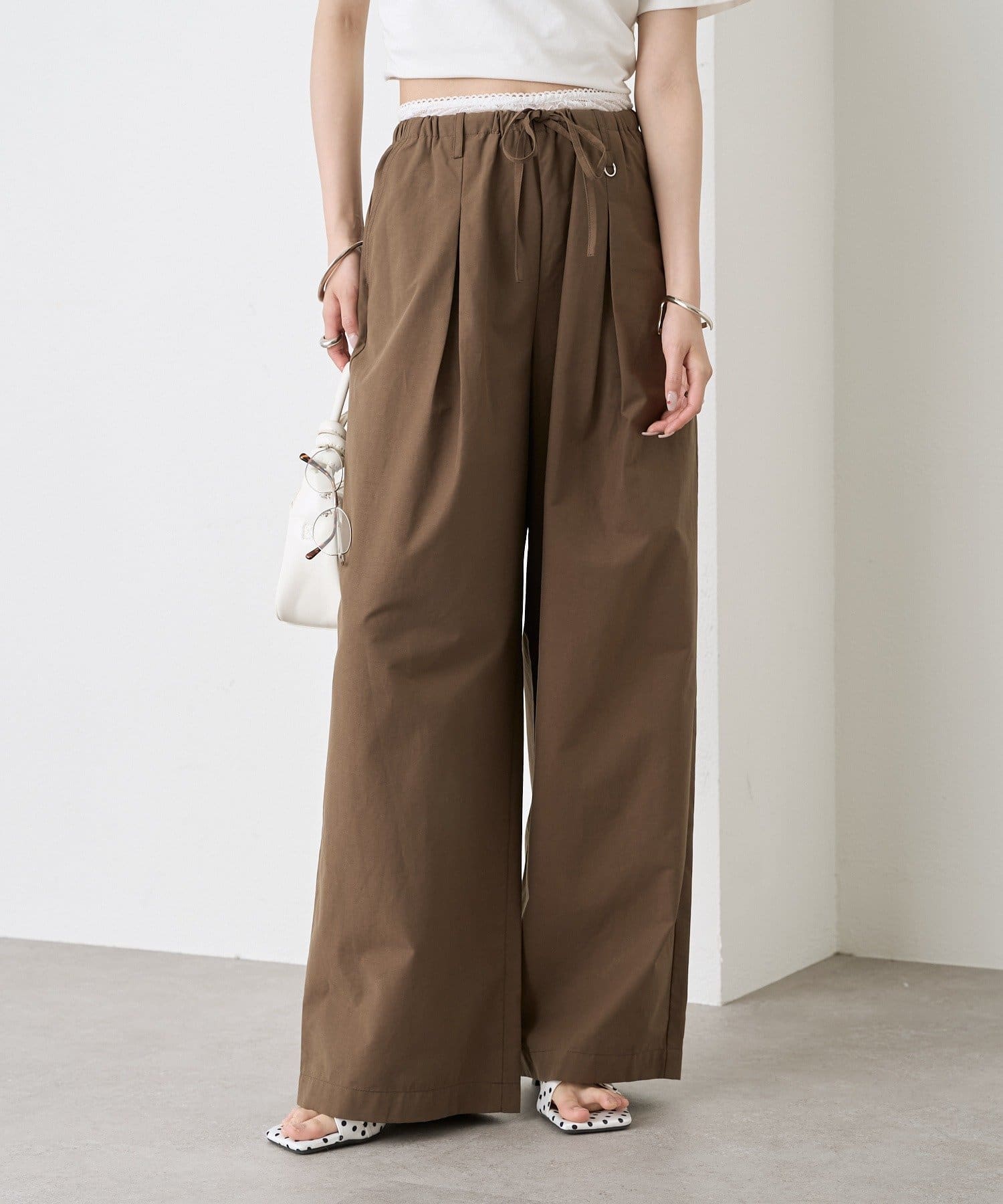 mystic(ミスティック) 【4日間限定15%OFF】ウエストレースイージーパンツ