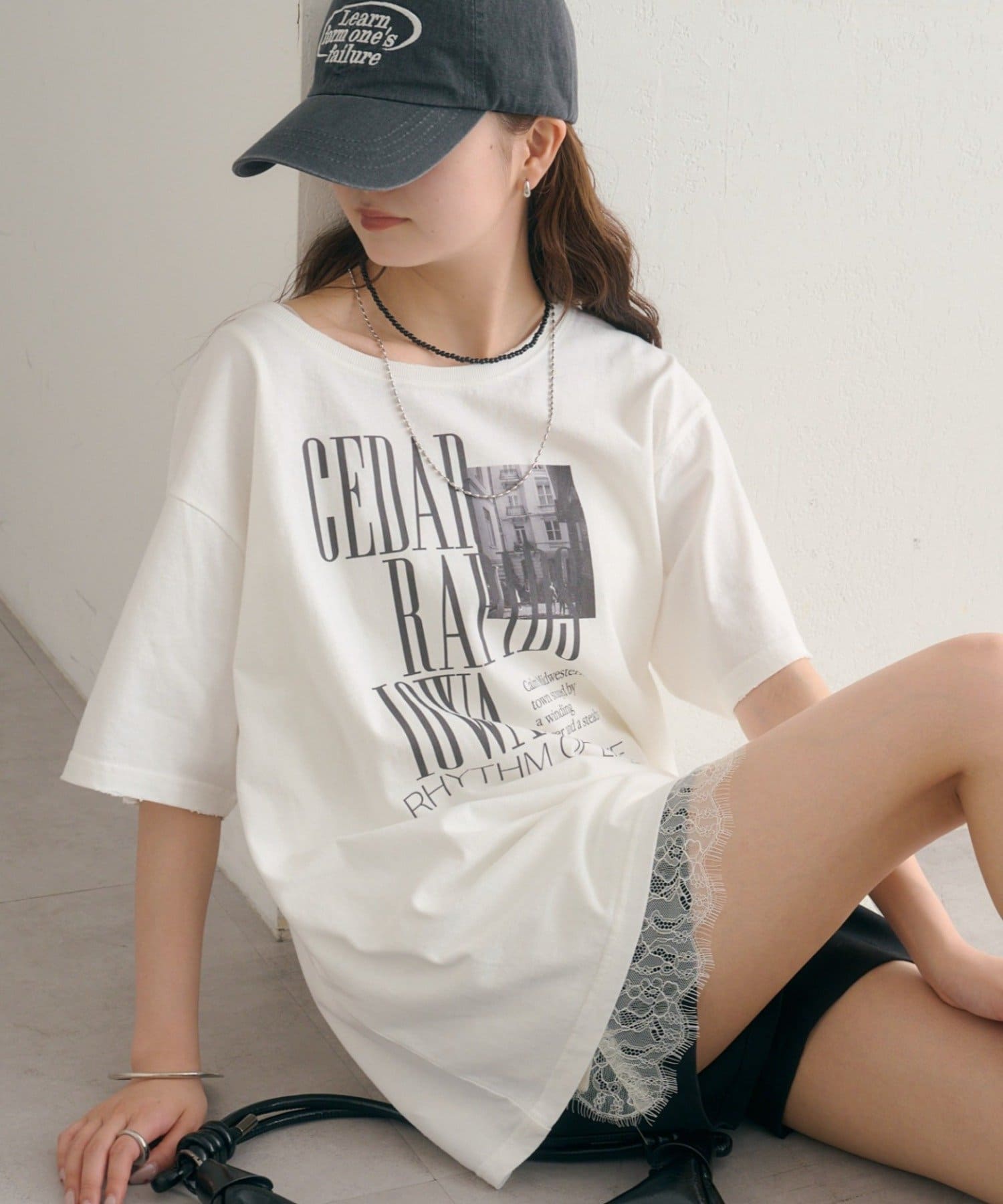 mystic(ミスティック) ダメージロゴTシャツ