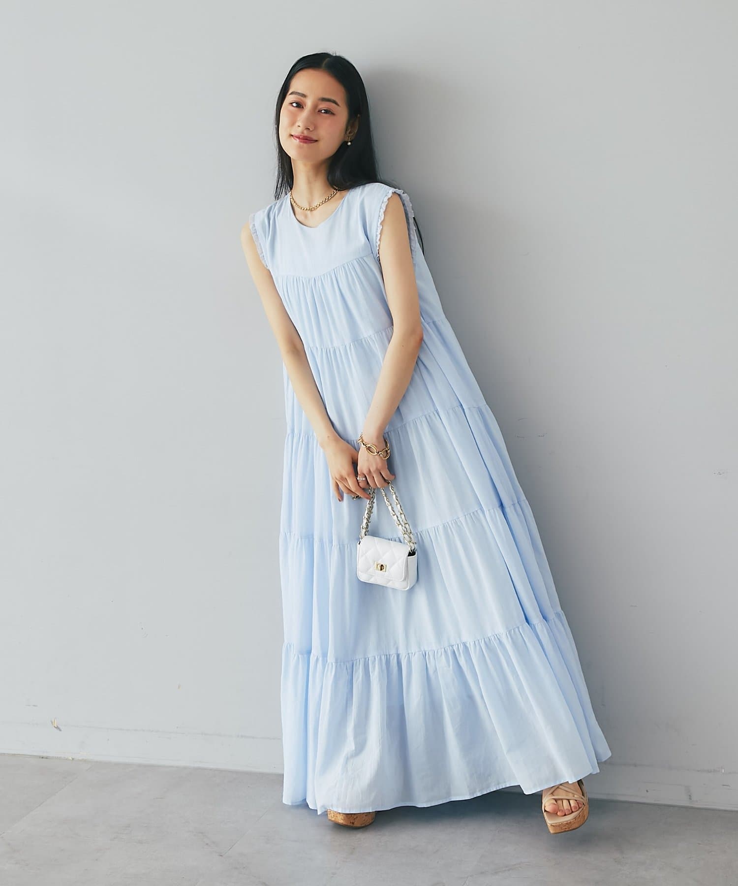 La boutique BonBon(ラブティックボンボン) 【WEB限定カラーあり・２サイズ展開】ティアードワンピース