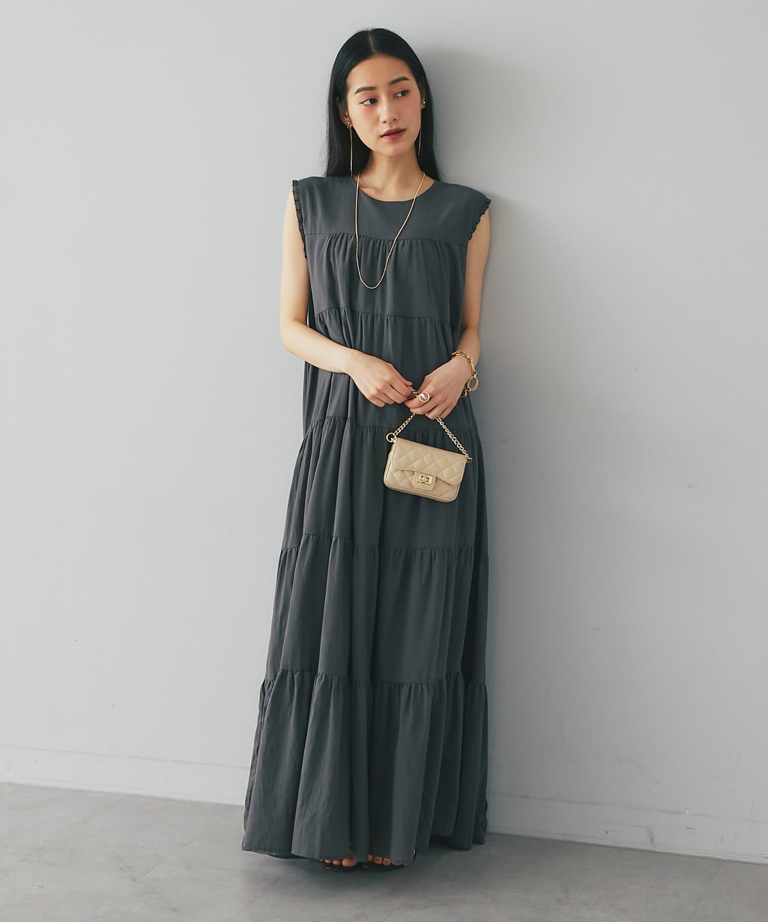 La boutique BonBon(ラブティックボンボン) 【WEB限定カラーあり・２サイズ展開】ティアードワンピース