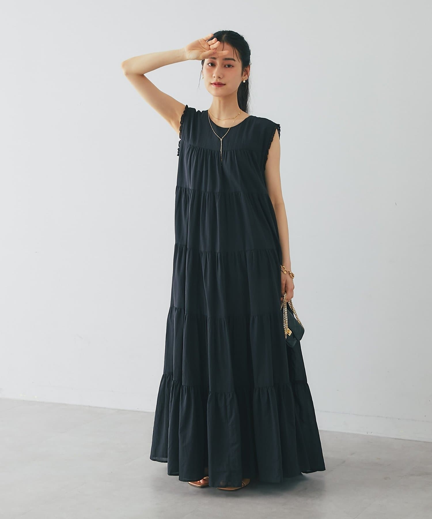 La boutique BonBon(ラブティックボンボン) 【WEB限定カラーあり・２サイズ展開】ティアードワンピース