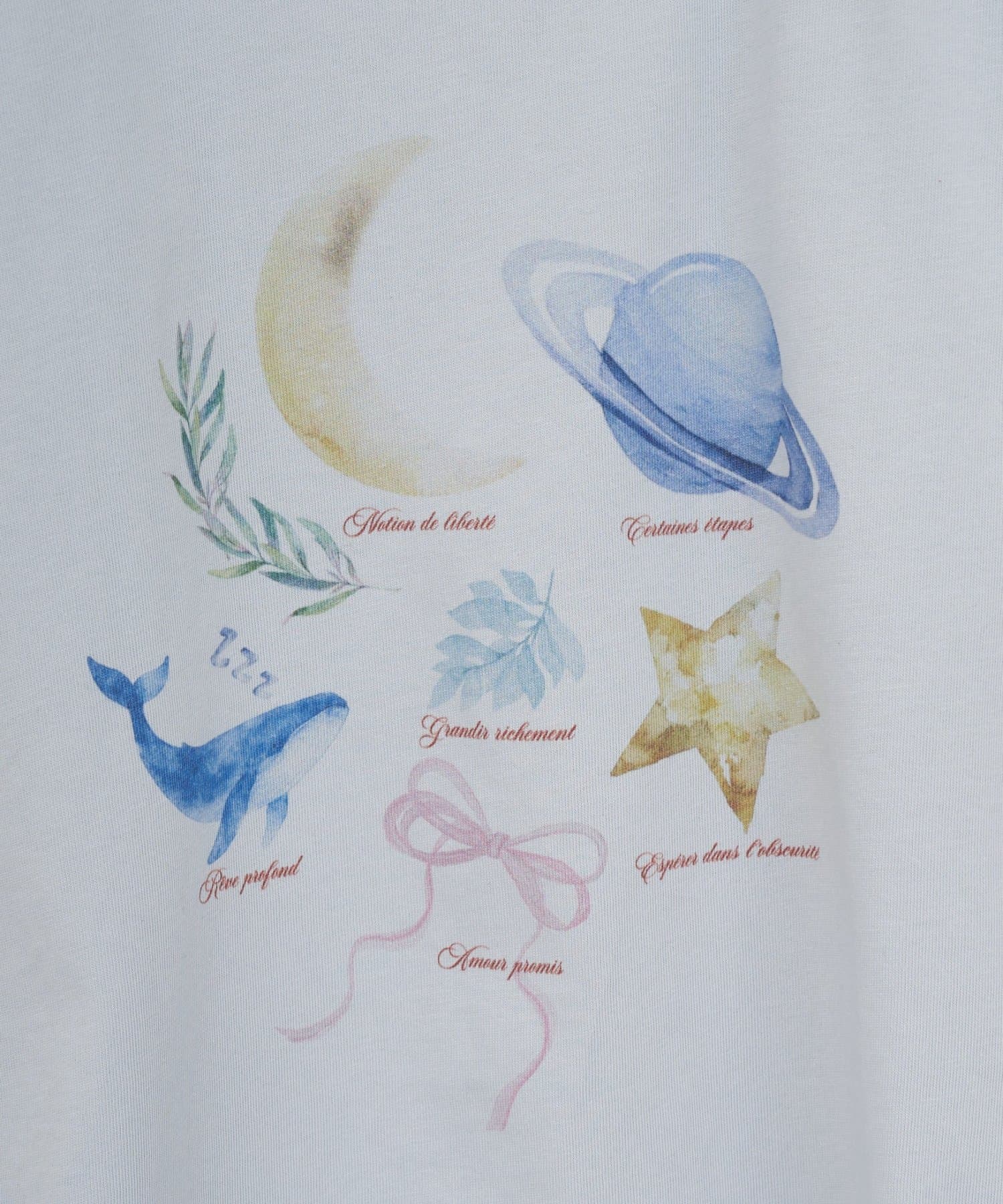 DISCOAT(ディスコート) 【umm.】肩ギャザーグラフィックTシャツ