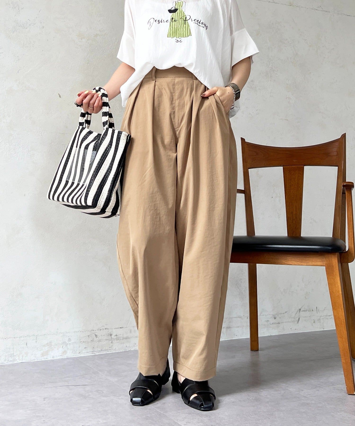 un dix cors(アンディコール) ストレッチコクーンパンツ