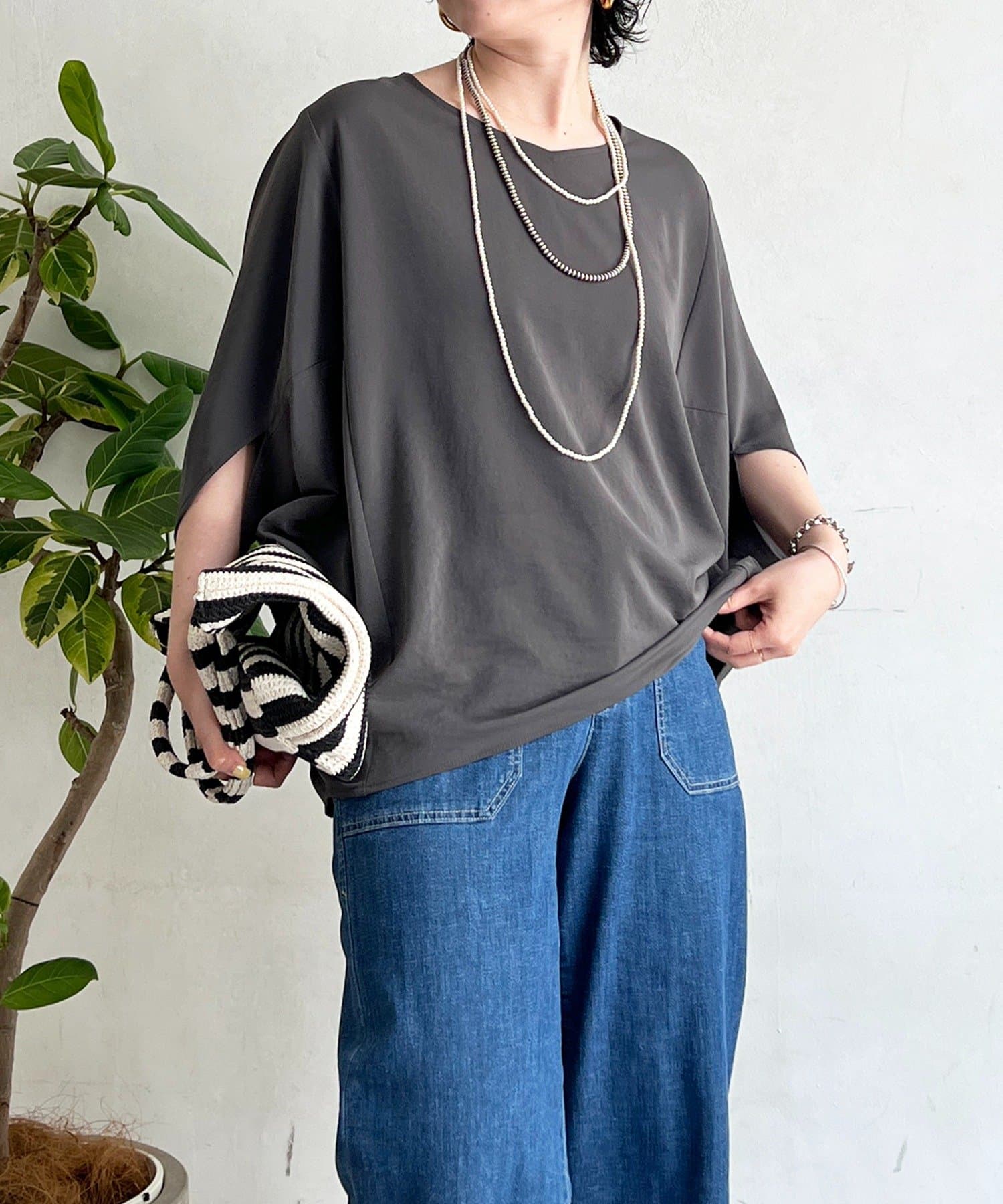 un dix cors(アンディコール) ワッシャーストレッチプルオーバー