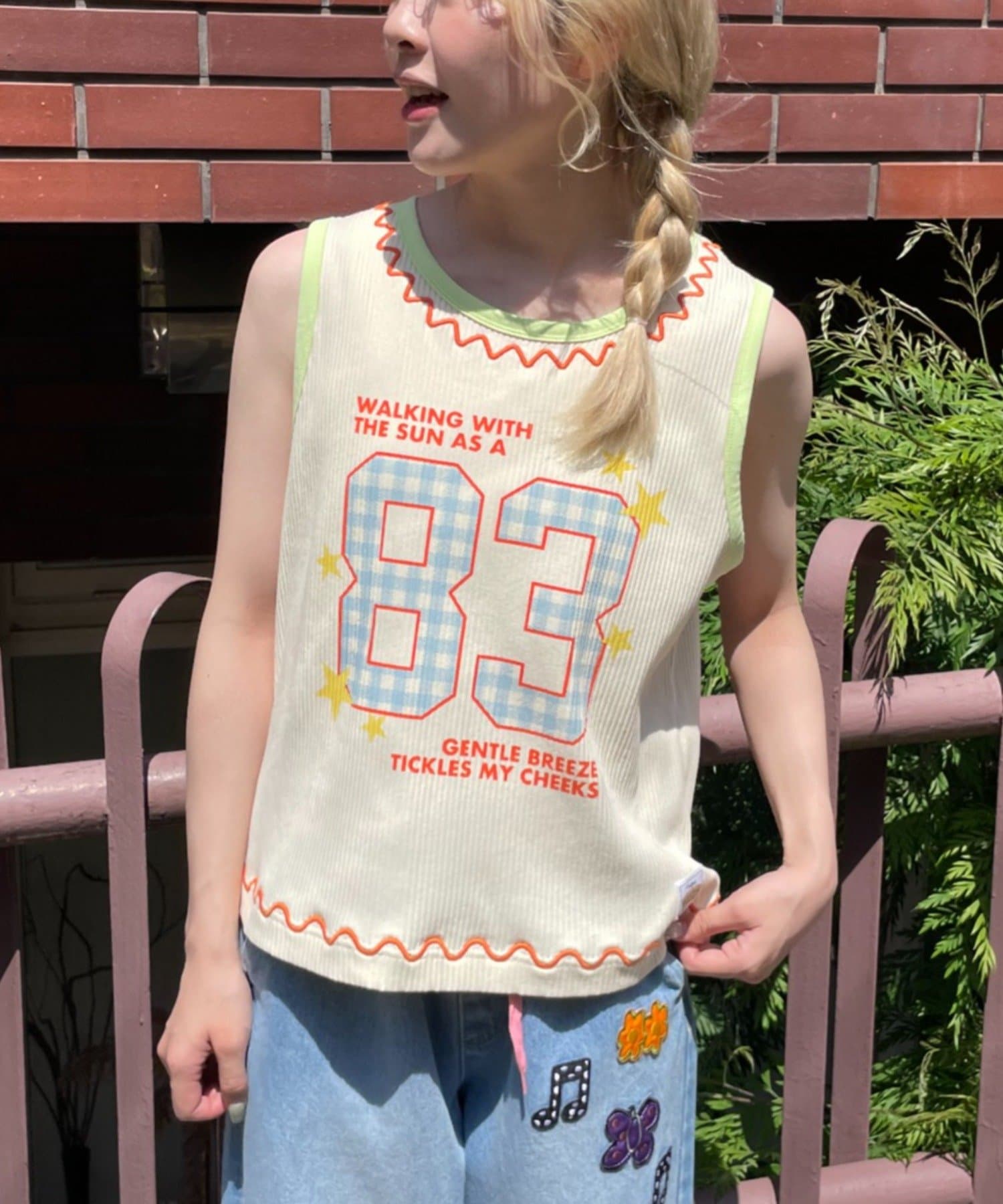 CIAOPANIC TYPY(チャオパニックティピー) 【HELLO.SANFRANCISCO/ハローサンフランシスコ】ロゴプリントうねうねリブタンク PAL CLOSET Rakuten Fashion &mall