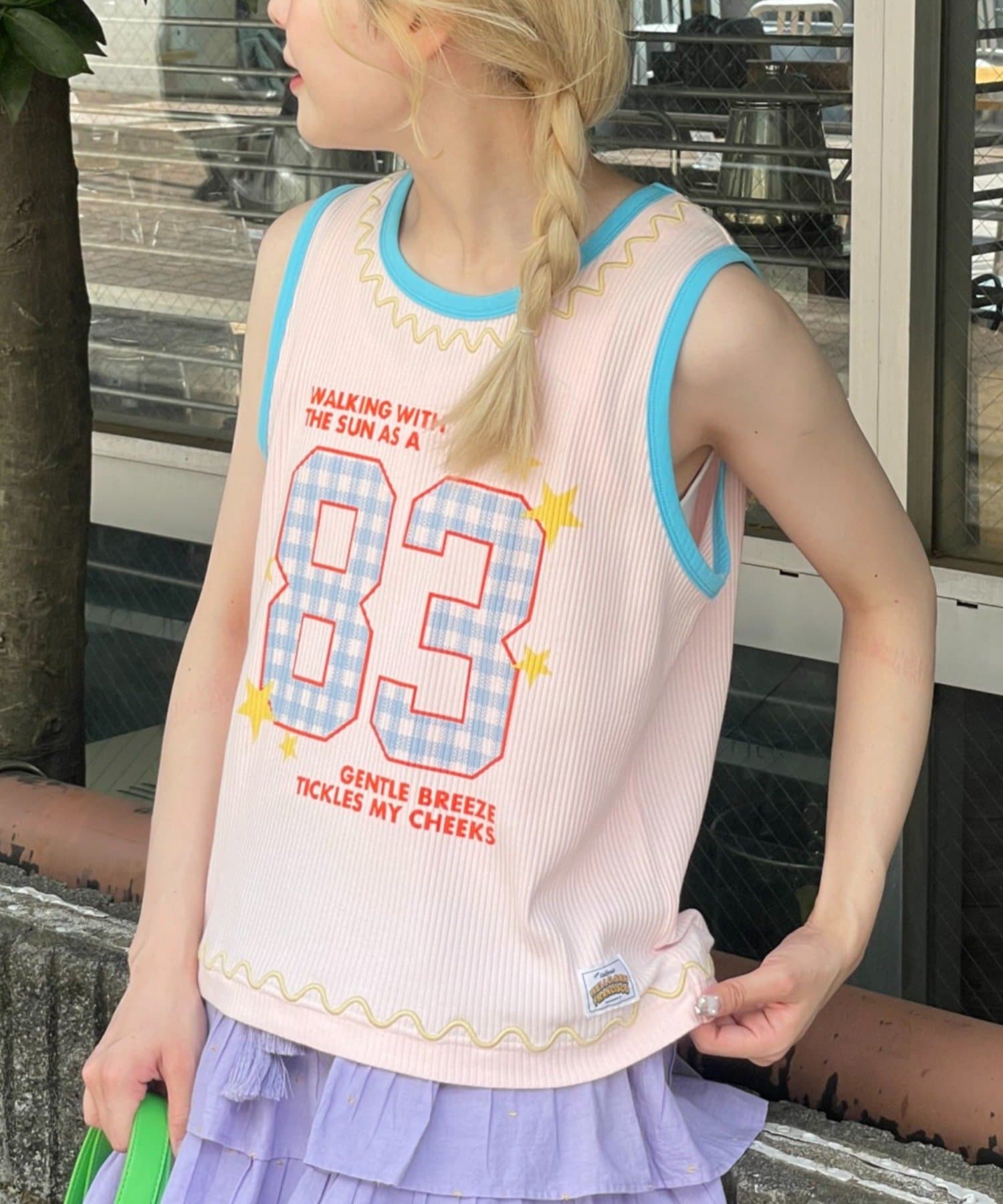 CIAOPANIC TYPY(チャオパニックティピー) 【HELLO.SANFRANCISCO/ハローサンフランシスコ】ロゴプリントうねうねリブタンク PAL CLOSET Rakuten Fashion &mall