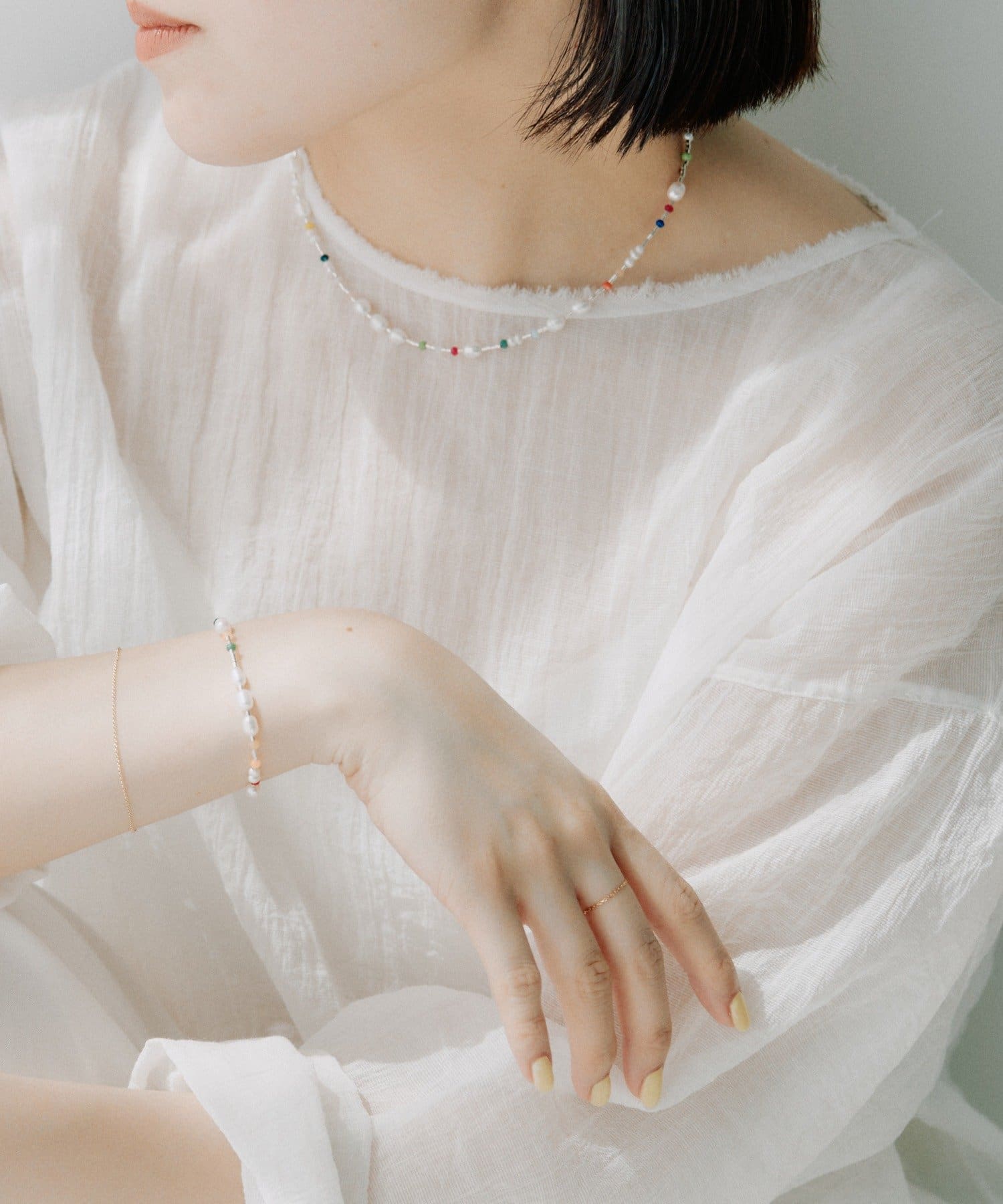 ear PAPILLONNER(イア パピヨネ) 《スターリングシルバー使用》カラフルパールネックレス