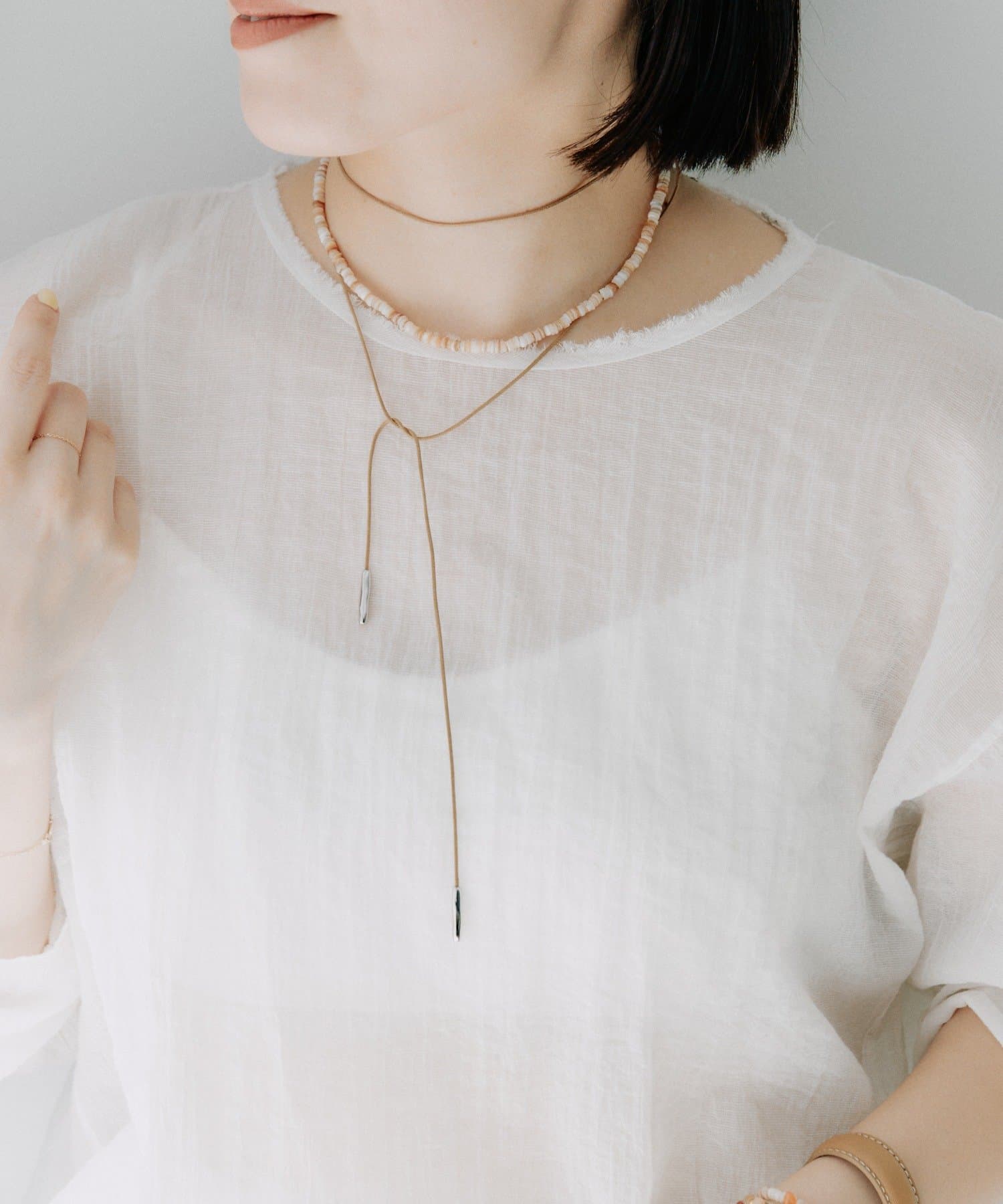 ear PAPILLONNER(イア パピヨネ) コットンロープネックレス