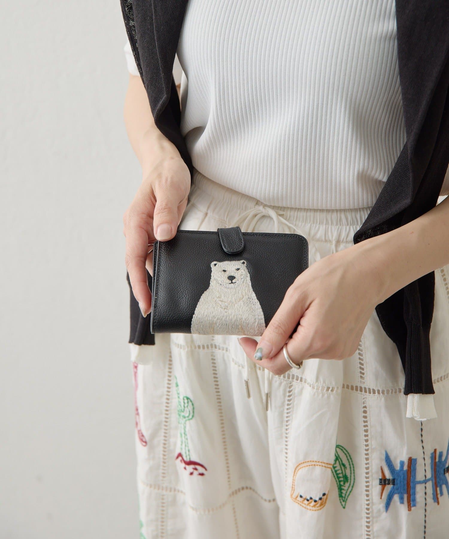 ear PAPILLONNER(イア パピヨネ) アニマル刺しゅう折り財布《WEB限定カラーあり/本革》