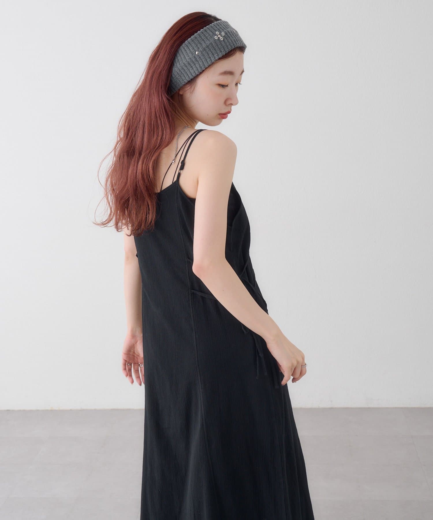 Kastane(カスタネ) 【5.6(水)0:00発売/WEB先行/2サイズ展開/無地&チェック/WEB限定カラー】サイドリボンキャミワンピース