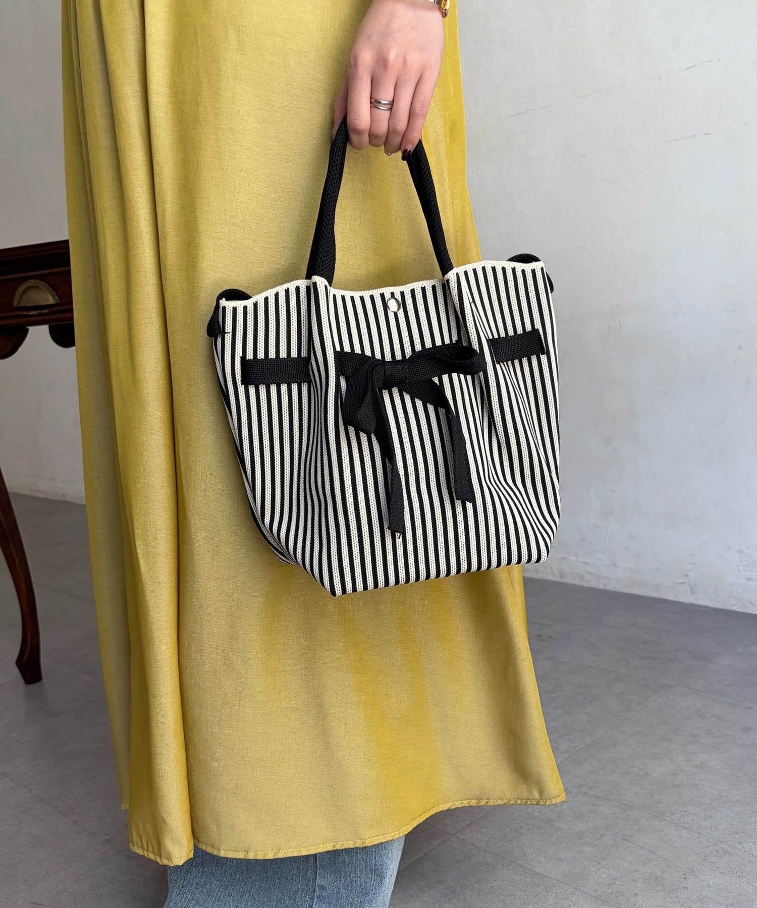 Chez toi(シェトワ) ストライプミニトートBAG