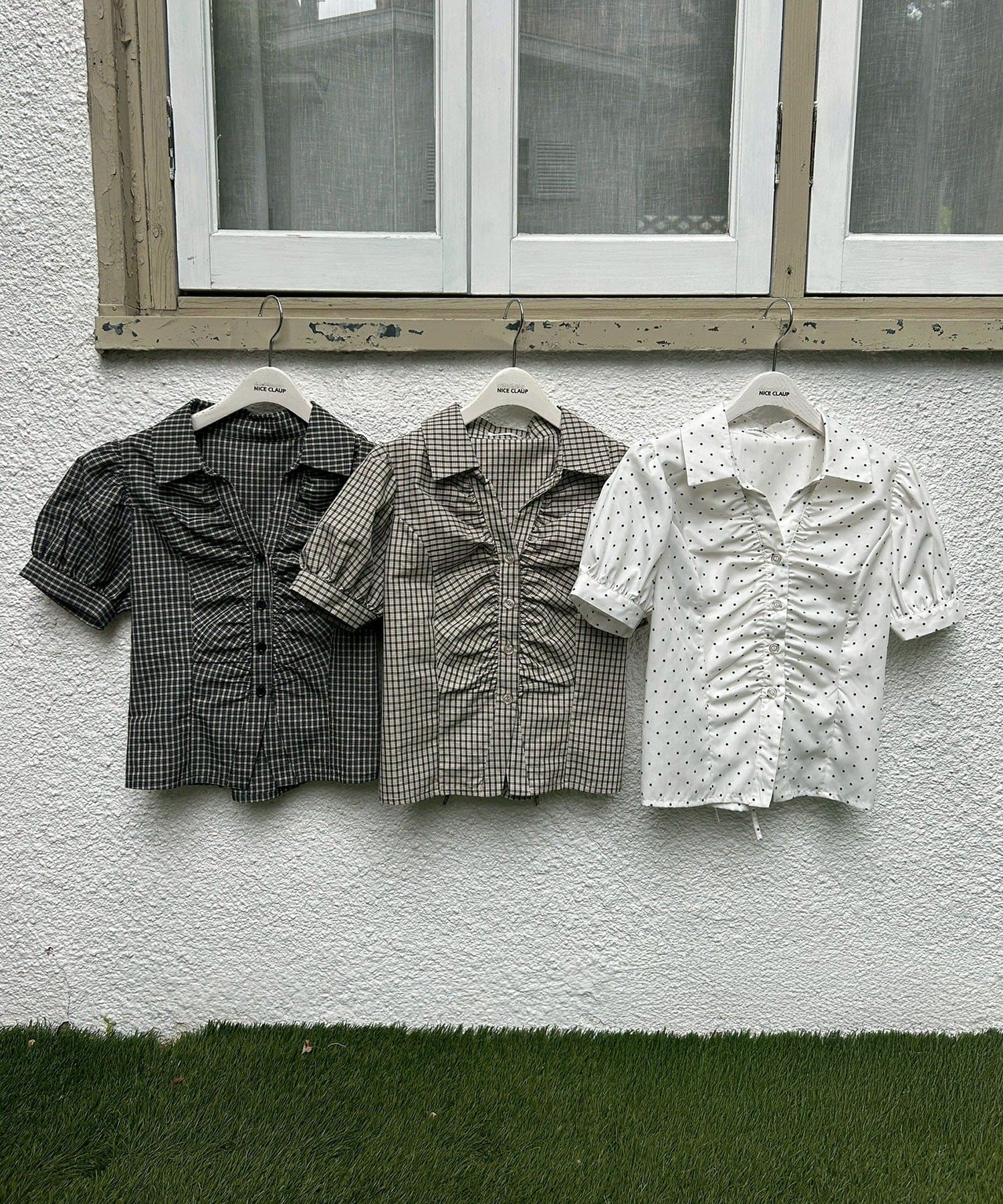 NICE CLAUP / OLIVE des OLIVE OUTLET(ナイスクラップ  / オリーブ デ オリーブ アウトレット) 【@_puni.moe企画】【全方位可愛く】後ろレースUPギャザーブラウス