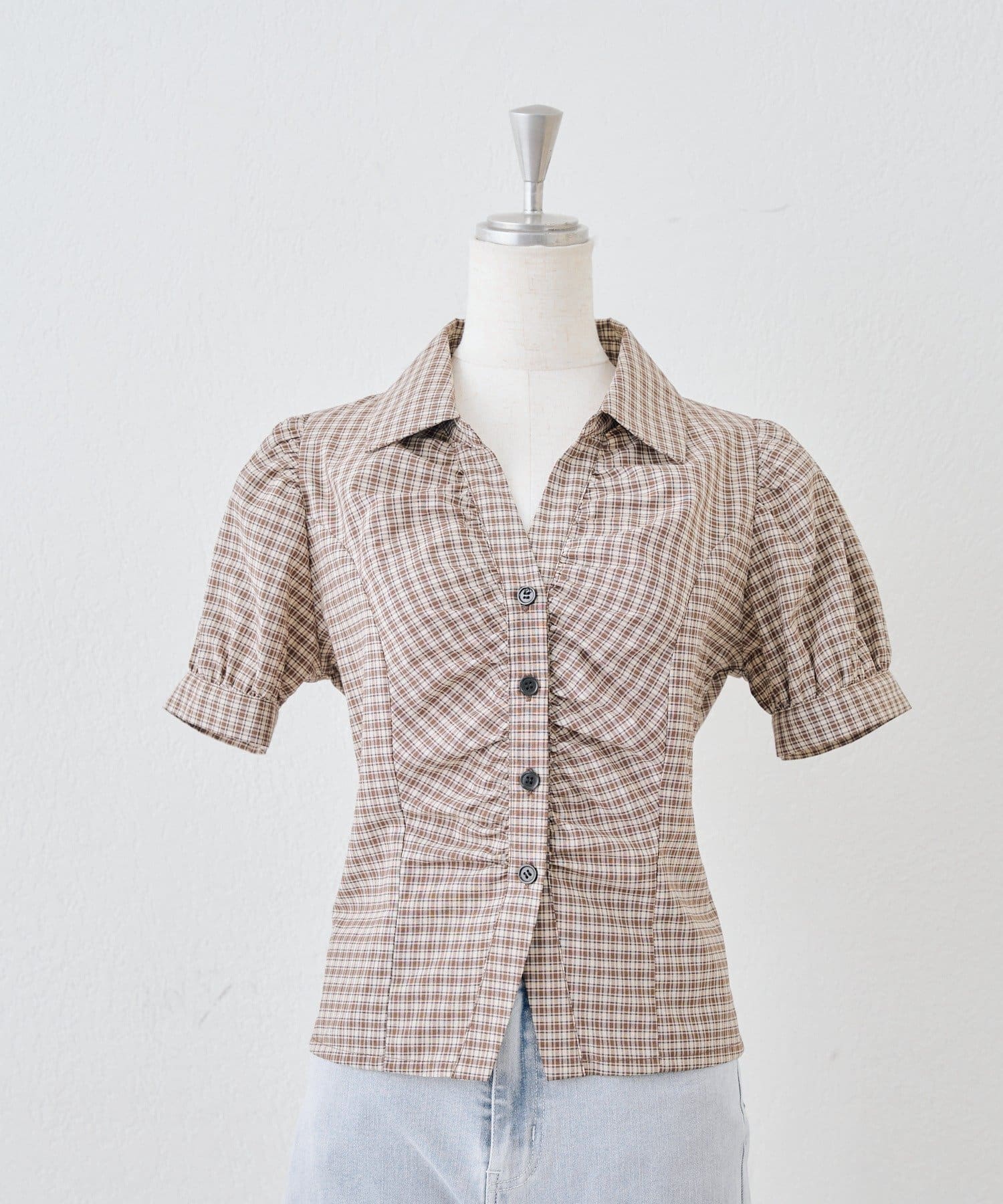 NICE CLAUP / OLIVE des OLIVE OUTLET(ナイスクラップ  / オリーブ デ オリーブ アウトレット) 【@_puni.moe企画】【全方位可愛く】後ろレースUPギャザーブラウス
