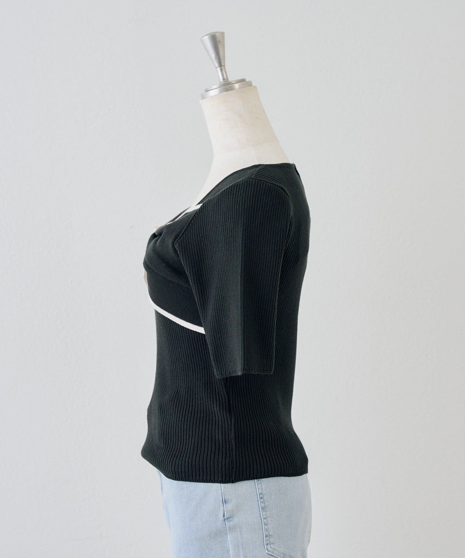 NICE CLAUP / OLIVE des OLIVE OUTLET(ナイスクラップ  / オリーブ デ オリーブ アウトレット) 【ANOTHER BRANCH】配色リボンプルオーバー