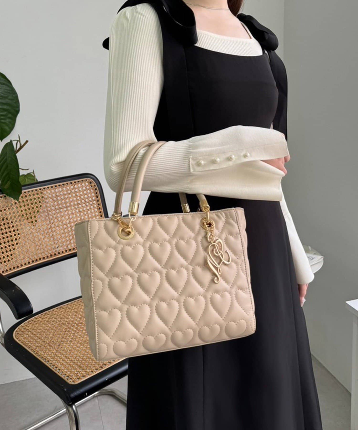 NICE CLAUP / OLIVE des OLIVE OUTLET(ナイスクラップ  / オリーブ デ オリーブ アウトレット) 【one after another】ビッグハートキルトトート