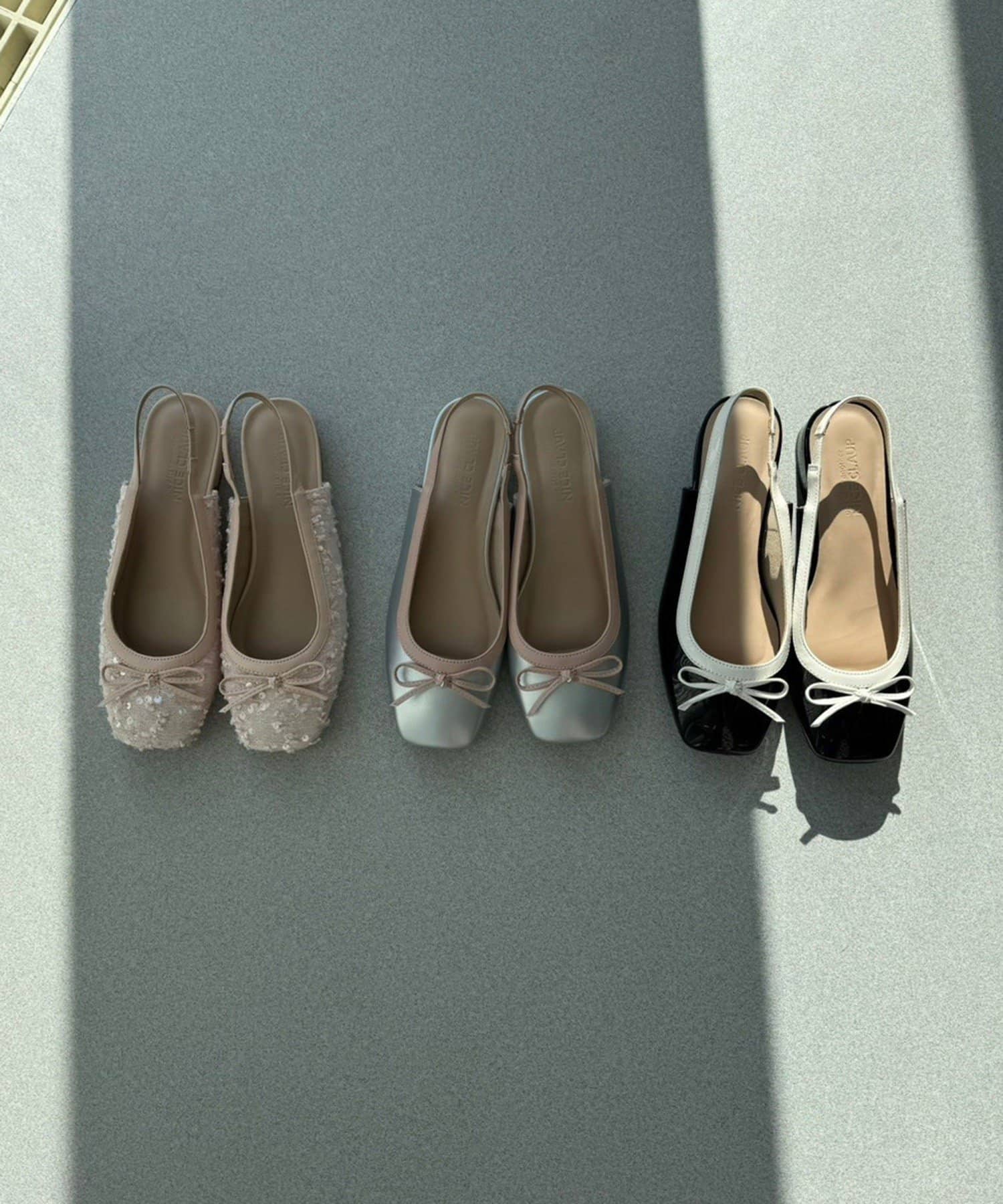 NICE CLAUP / OLIVE des OLIVE OUTLET(ナイスクラップ  / オリーブ デ オリーブ アウトレット) 【one after another】バックベルトリボンパンプス
