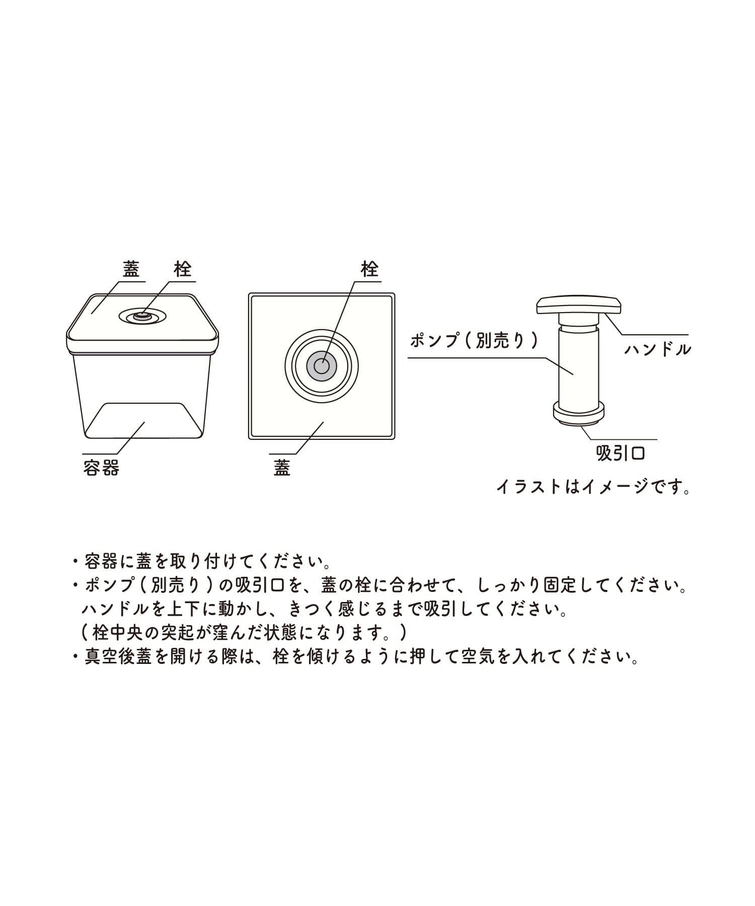 3COINS(スリーコインズ) 真空保存容器：S（400ml）／KITINTO