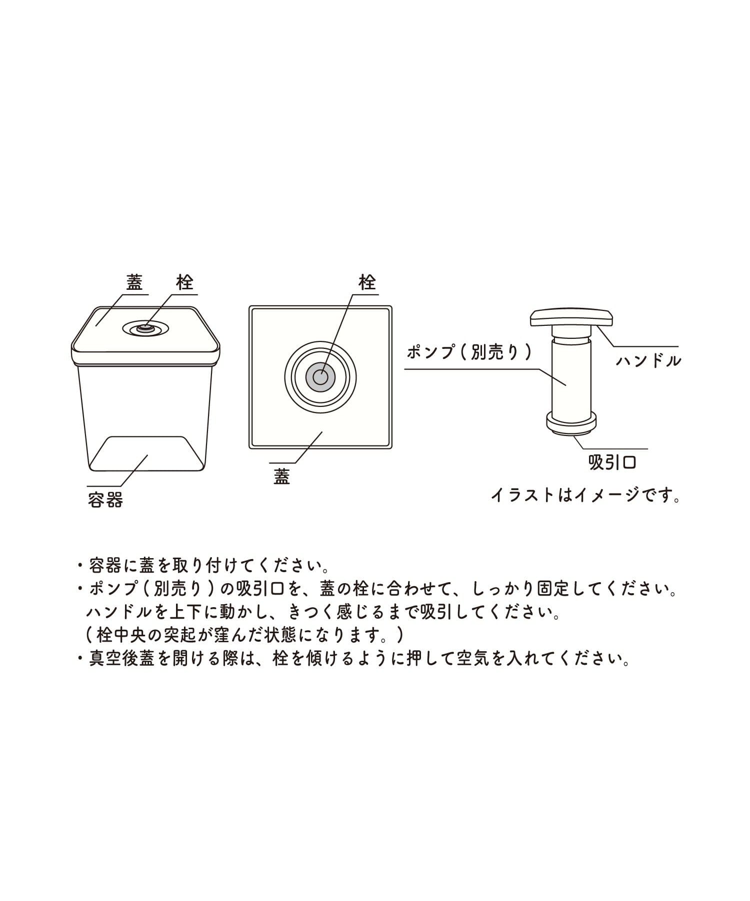 3COINS(スリーコインズ) 真空保存容器：M（700ml）／KITINTO