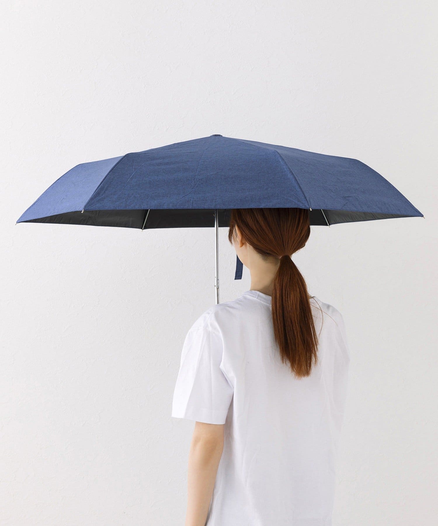 3COINS(スリーコインズ) 晴雨兼用折傘デニム風