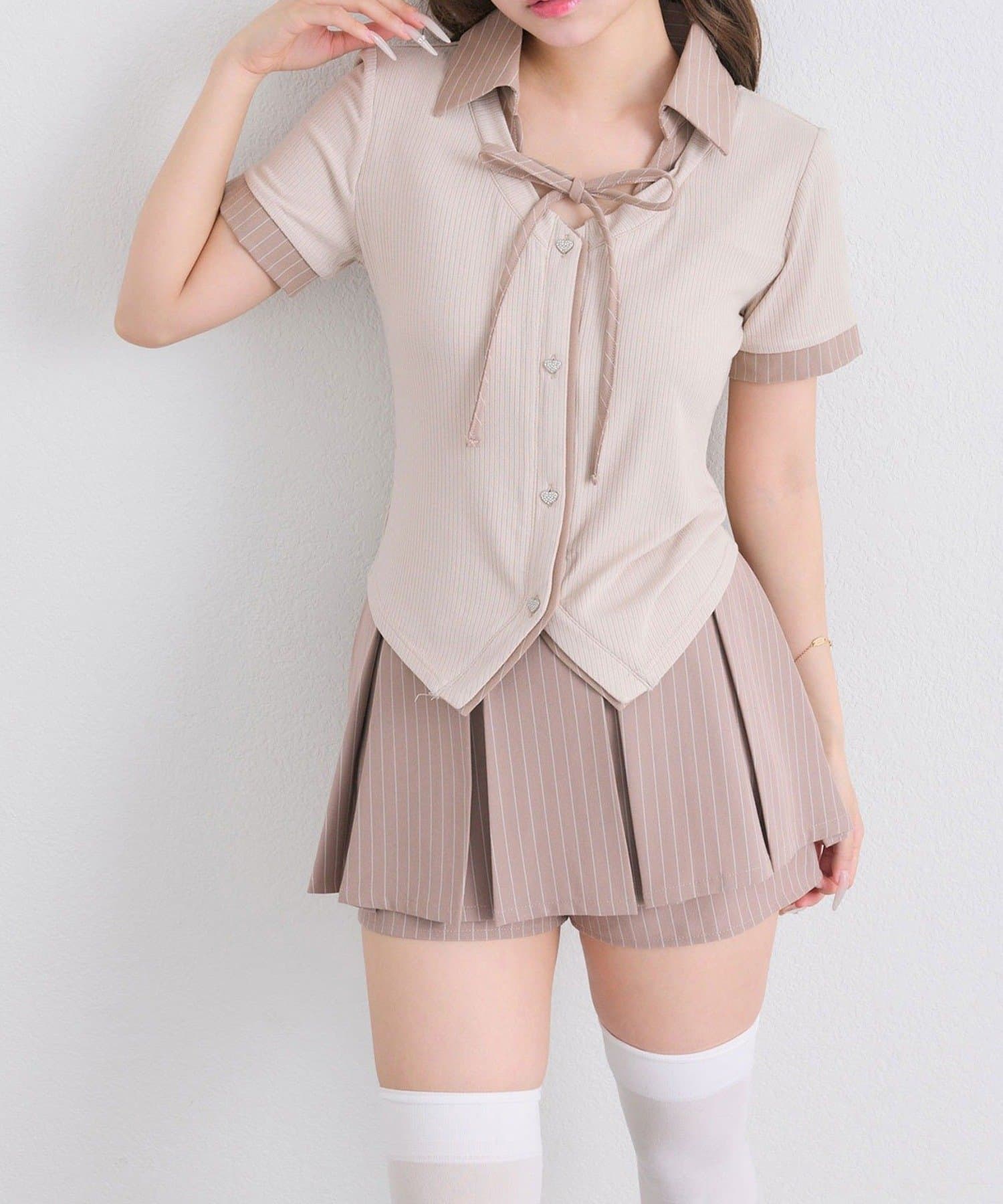 NICE CLAUP / OLIVE des OLIVE OUTLET(ナイスクラップ  / オリーブ デ オリーブ アウトレット) 【OLIVE des OLIVE】ボックスプリーツスカパン
