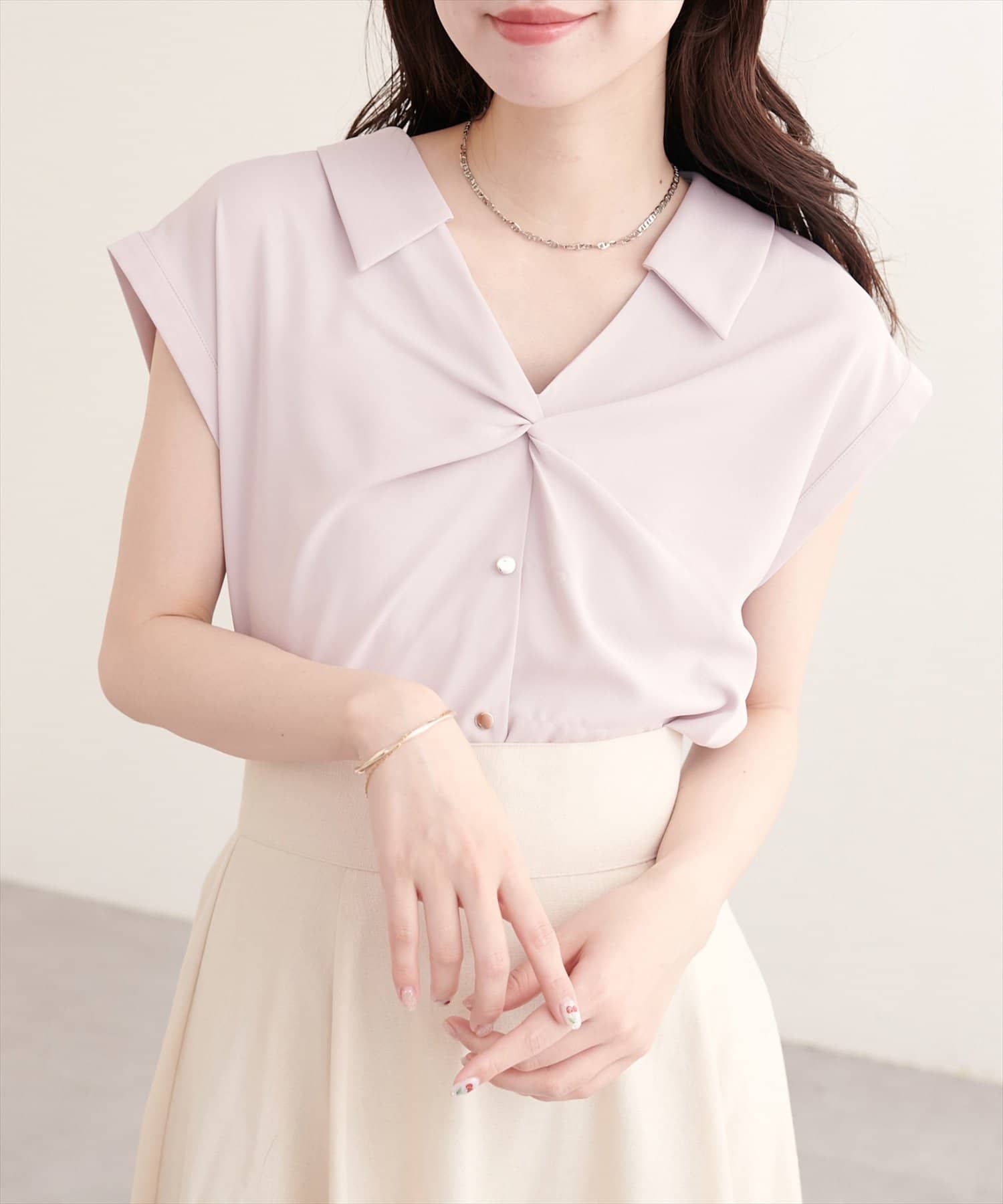 natural couture(ナチュラルクチュール) ねじりデザインブラウス