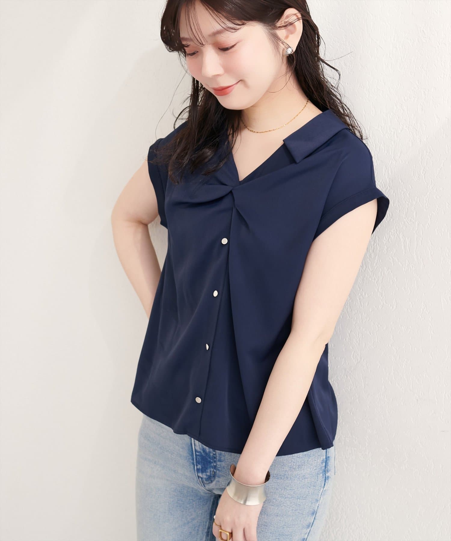 natural couture(ナチュラルクチュール) ねじりデザインブラウス