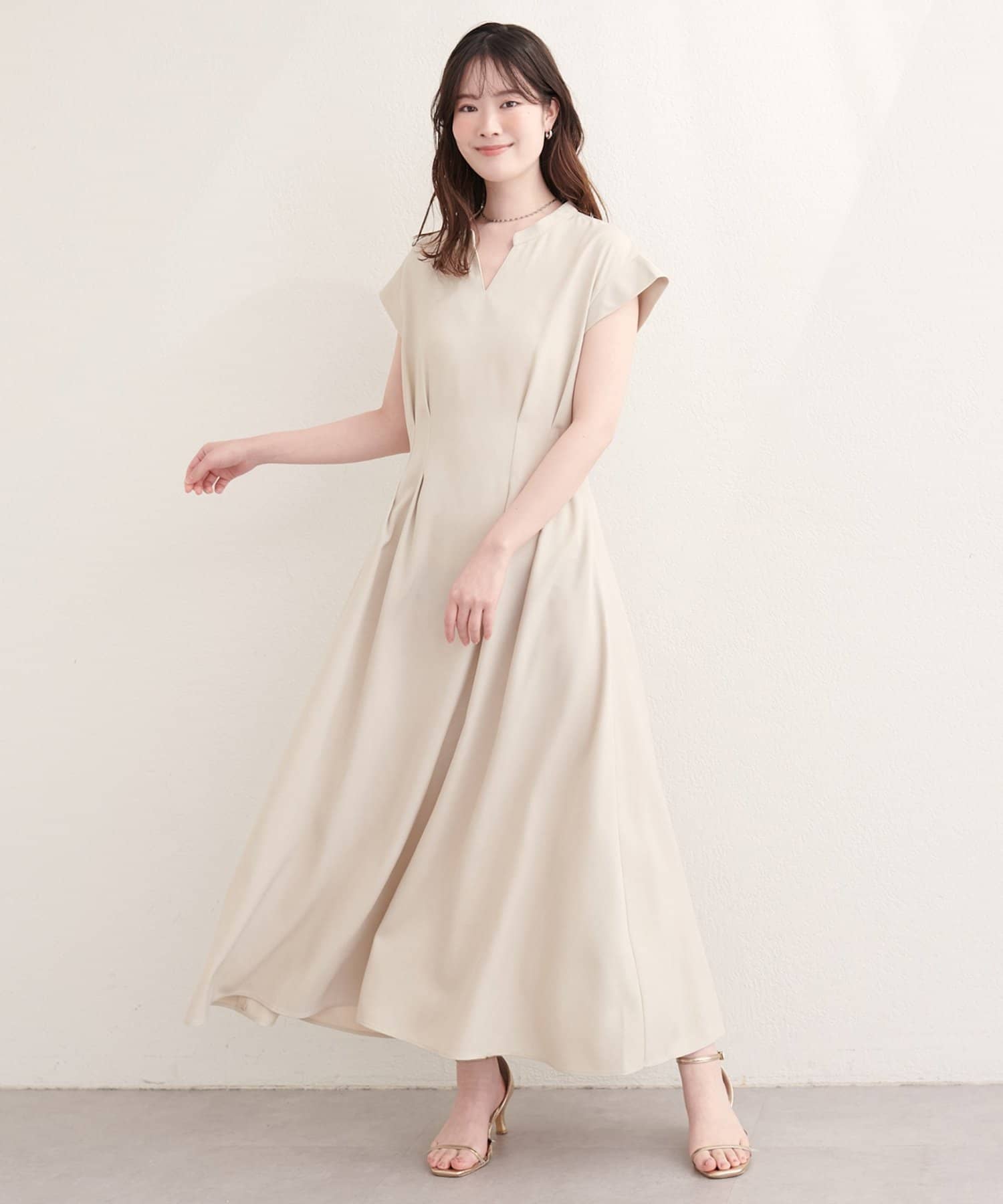 natural couture(ナチュラルクチュール) フロントタックスキッパーワンピース