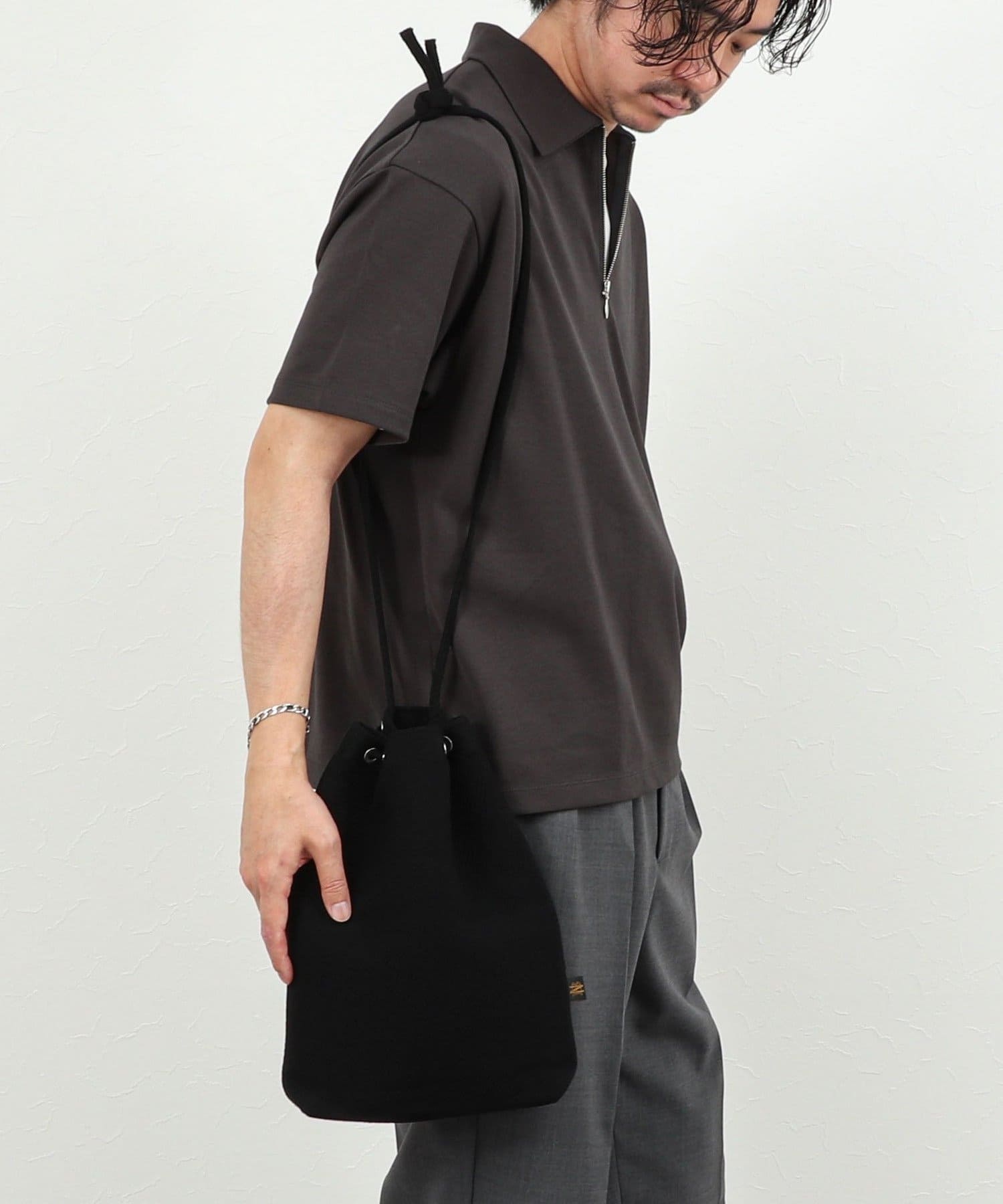 NOLLEY'S(ノーリーズ) 【BATONER】LINEN COTTON CANVAS KNIT BAG