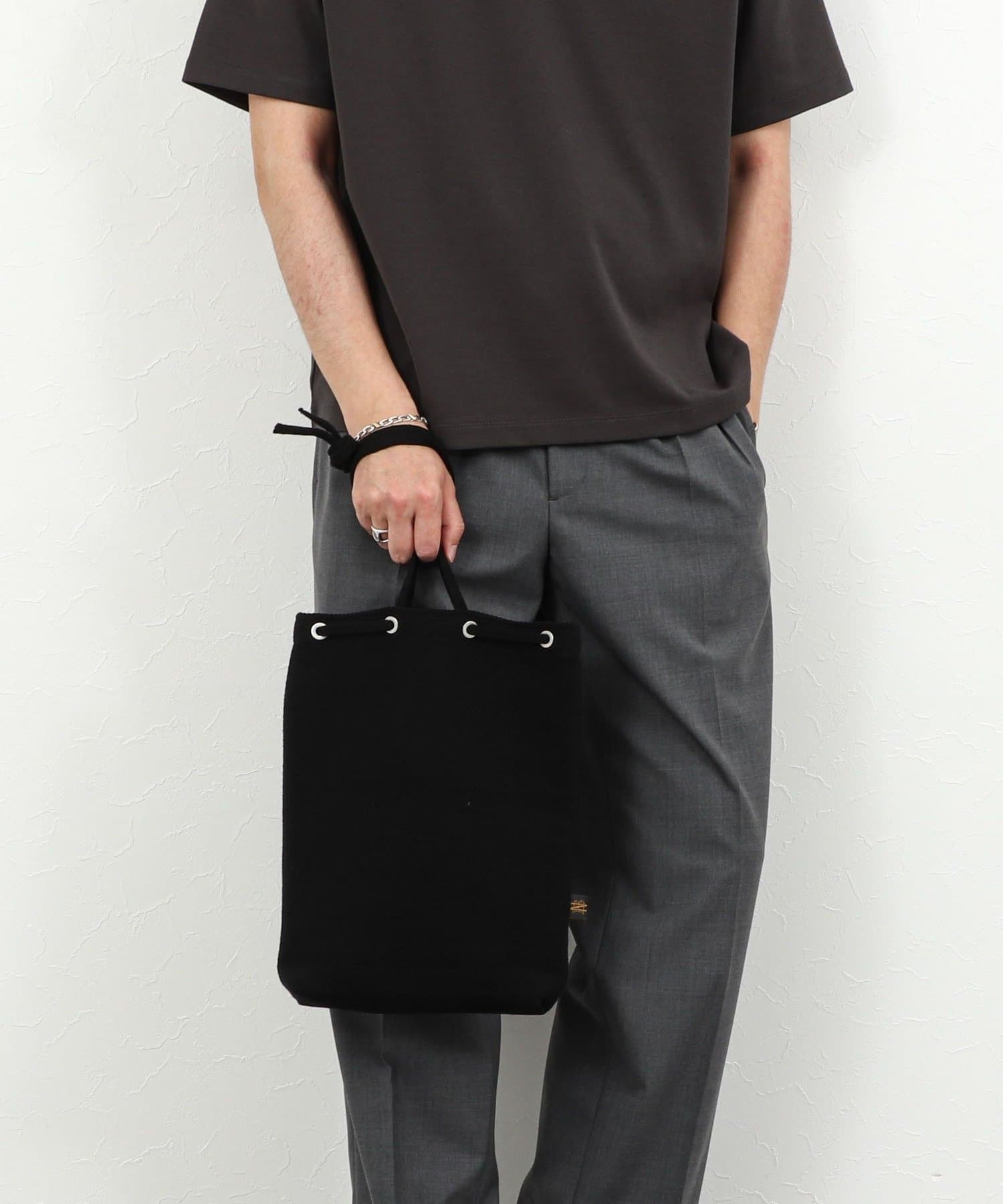 NOLLEY'S(ノーリーズ) 【BATONER】LINEN COTTON CANVAS KNIT BAG