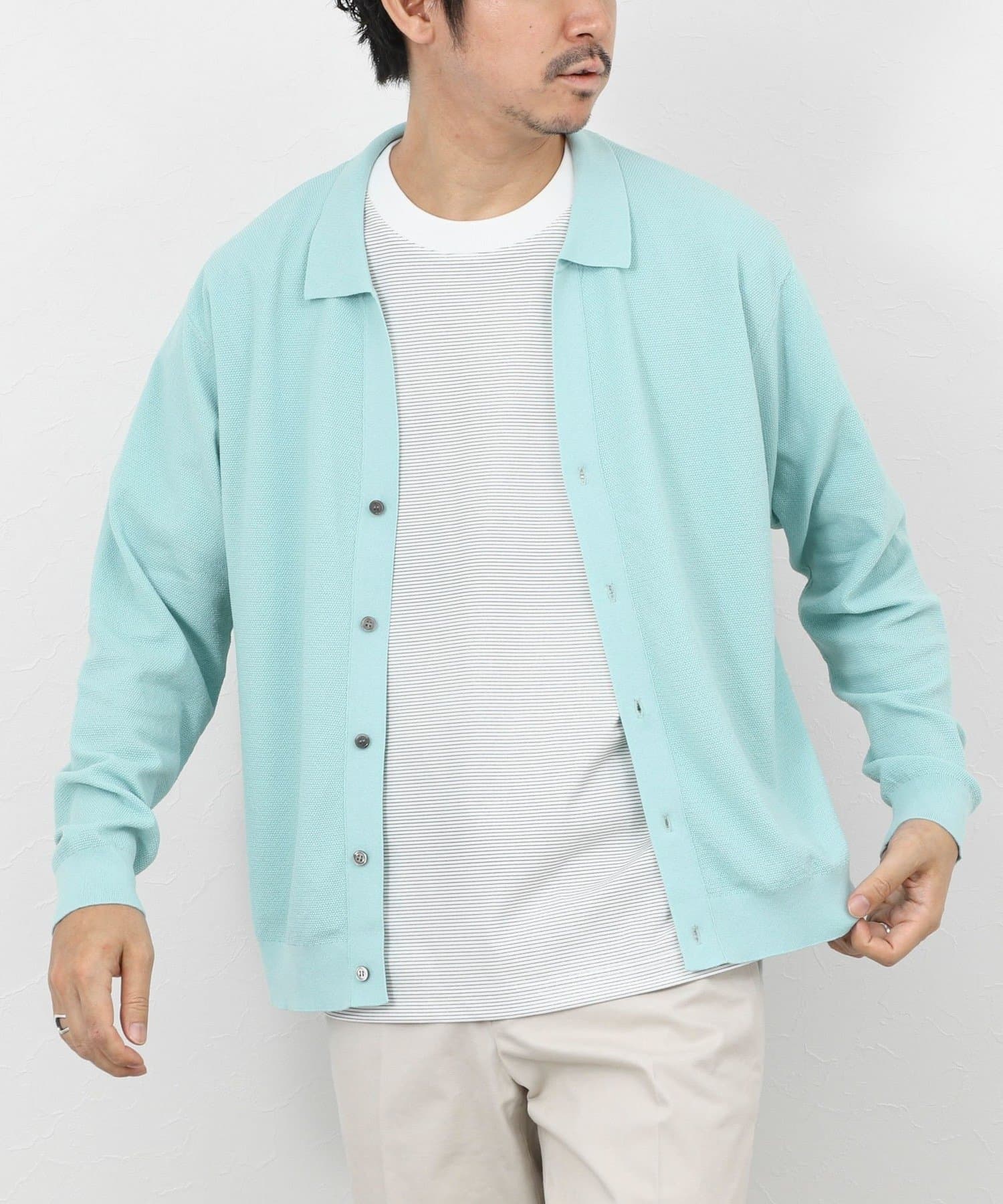 SERIYA Cotton》吸湿カノコ襟付きカーディガン 26SS | NOLLEY'S