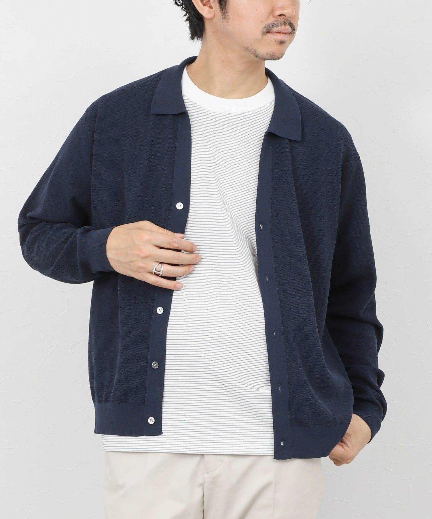 SERIYA Cotton》吸湿カノコ襟付きカーディガン 26SS | NOLLEY'S