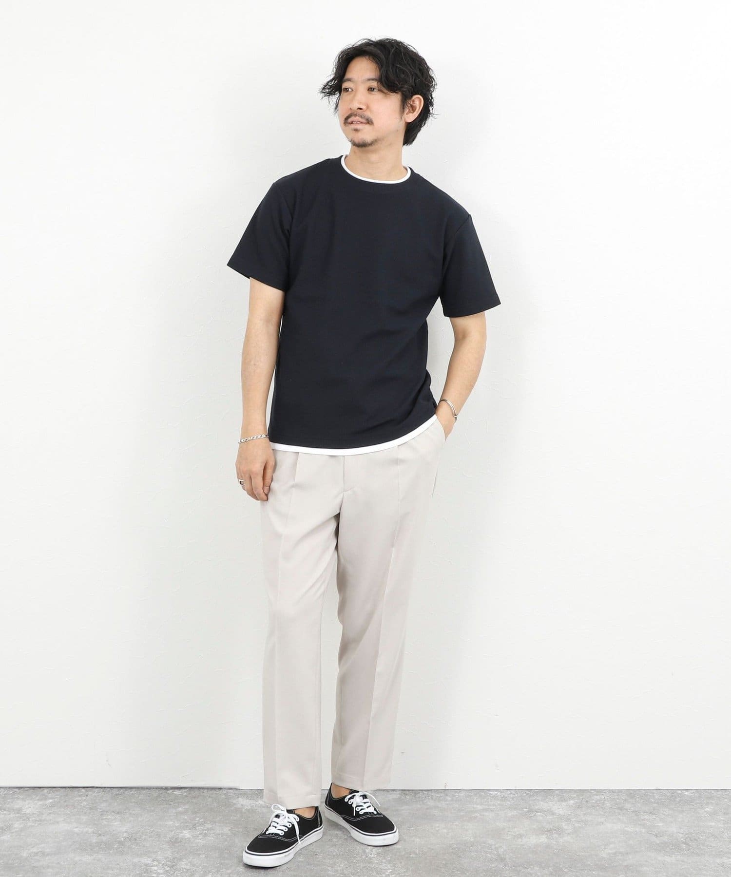 NOLLEY'S(ノーリーズ) ケーブルニットダブルカラーTee 26SS