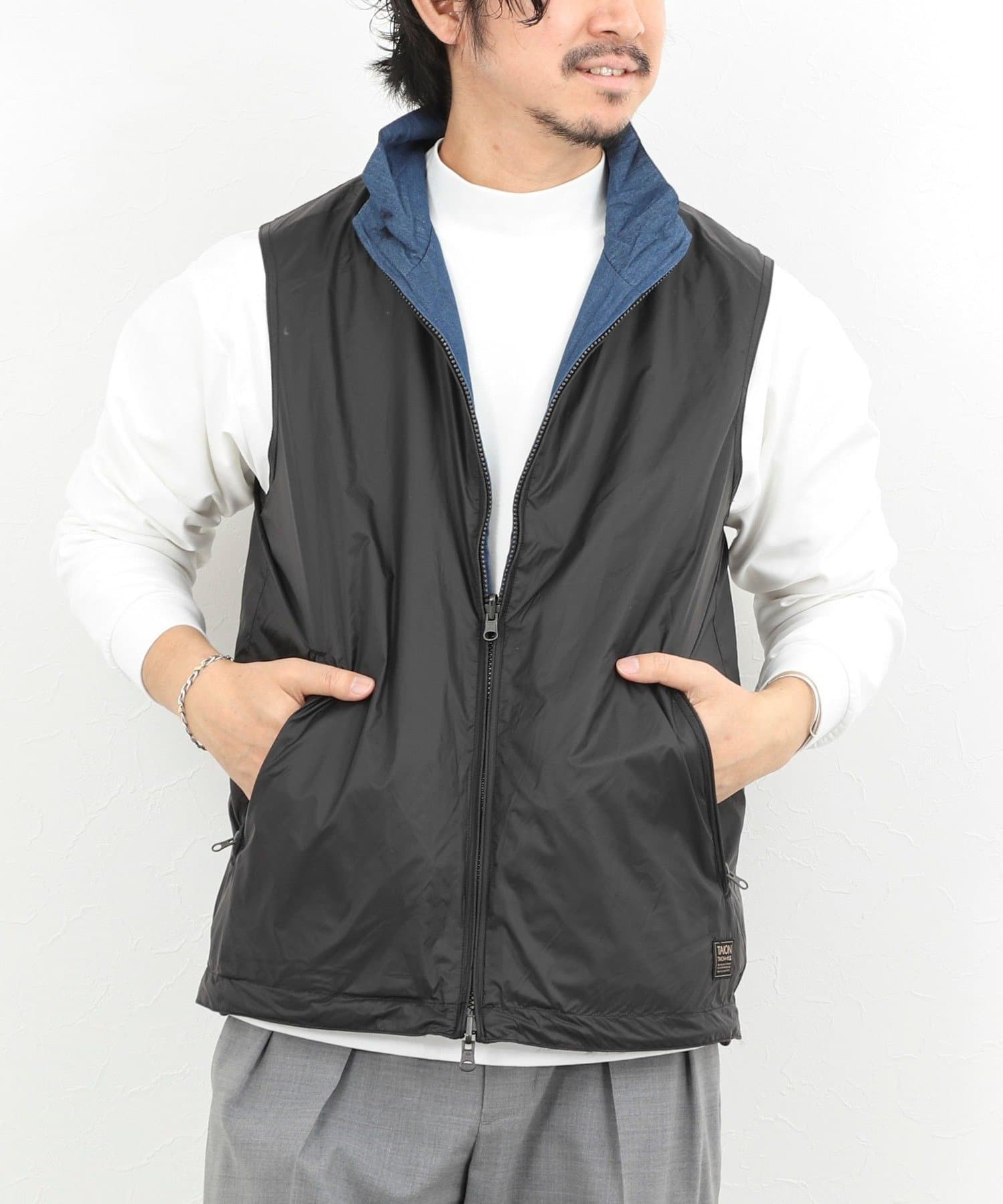 TAION/タイオン】NON DOWN MILITARY R/S HI NECK VEST 26SS | NOLLEY