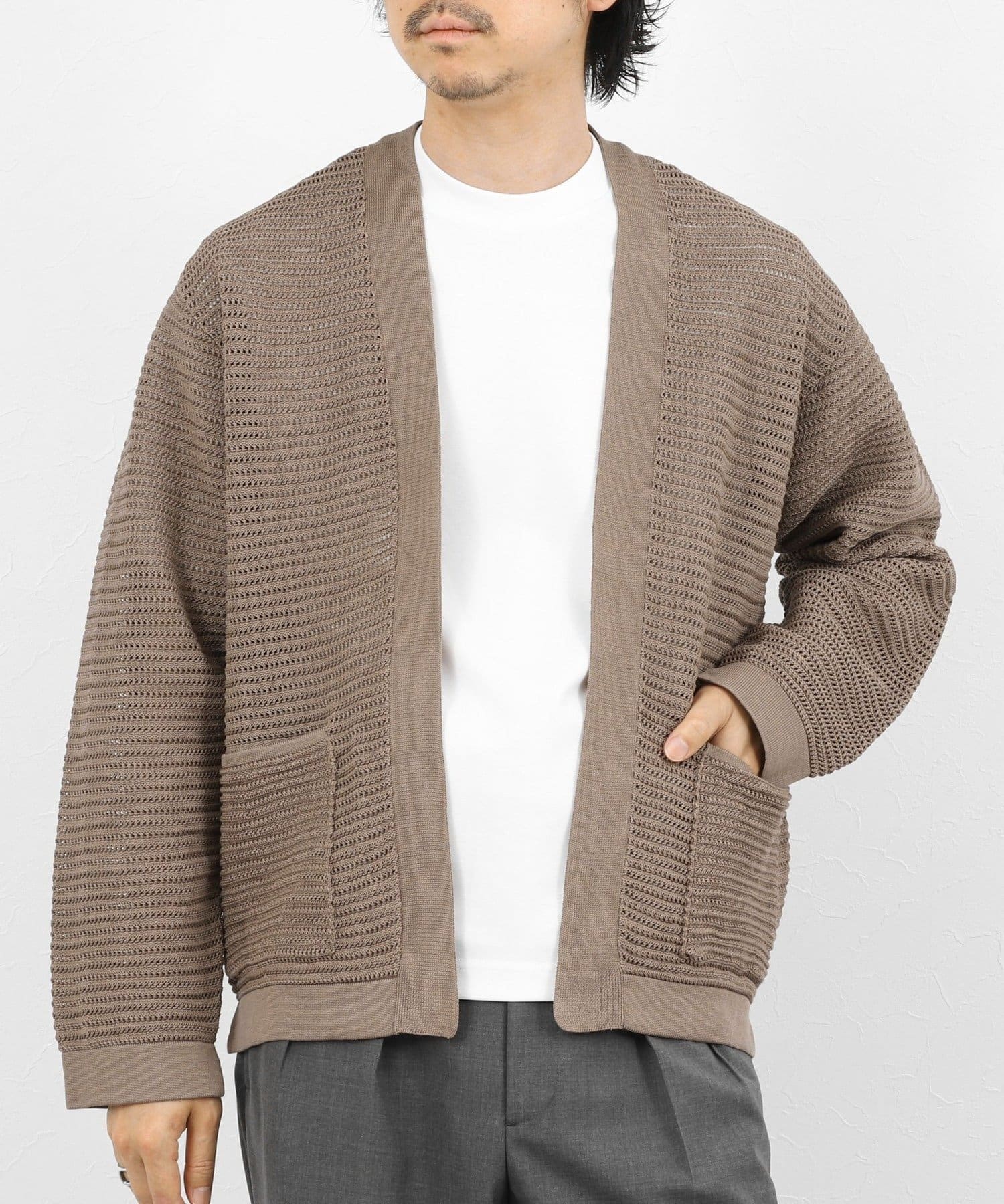 NOLLEY'S(ノーリーズ) 【BATONER/バトナー】SUMMER KNIT BUTTONLESS C/D 26SS / サマーニットボタンレスカーディガン