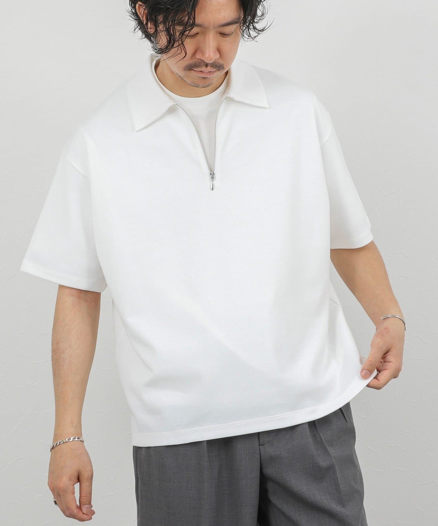 NOLLEY'S(ノーリーズ) 【BATONER/バトナー】MILANO RIB HALF ZIP T 26SS / ミラノリブハーフジップTシャツ
